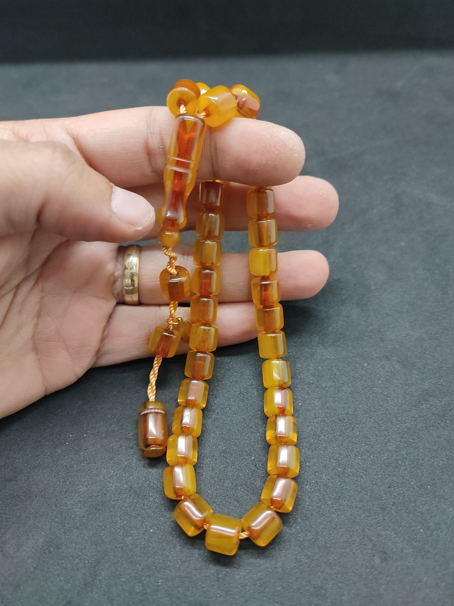 Hayyani Usta Eseri Çift Zımpara Çift Cilalı  Rengin Zirvesi Bir Sıkma Kehribar Sertifikalı 9637 küçük resim 5