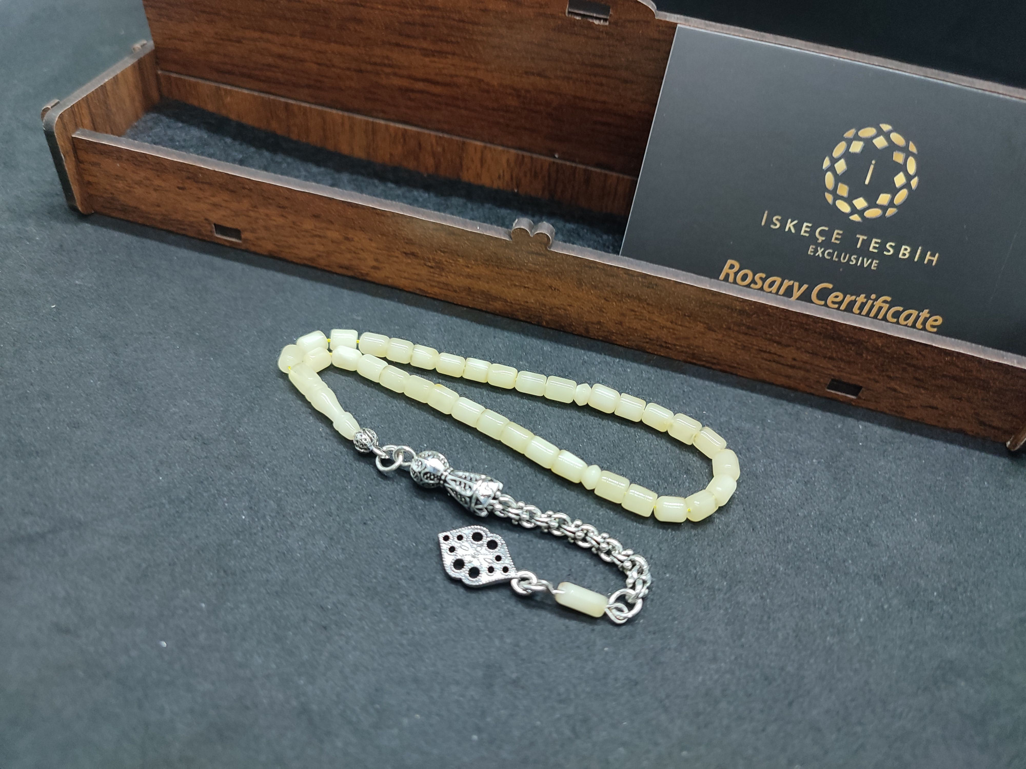 475 Ayar Gümüş Püsküllü 4 Parmak(Küçük Boy)Kalingrad White Amber 5.8 Gr.Sertifikalı 9649 küçük resim 3