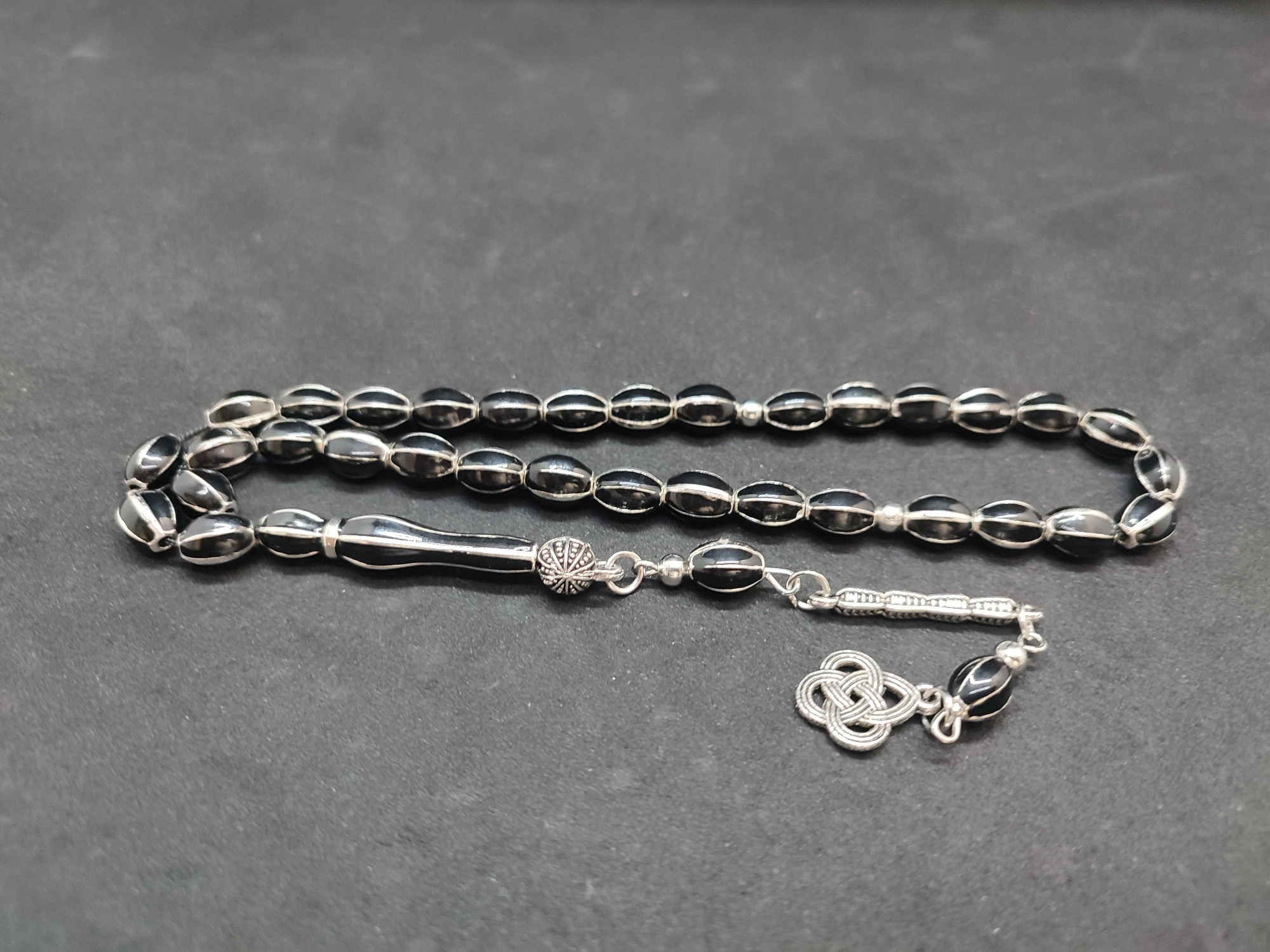 47 Gram Düşük Ayar Gümüş Tesbih 6’lı Yarma Model Sertifikalı 9671