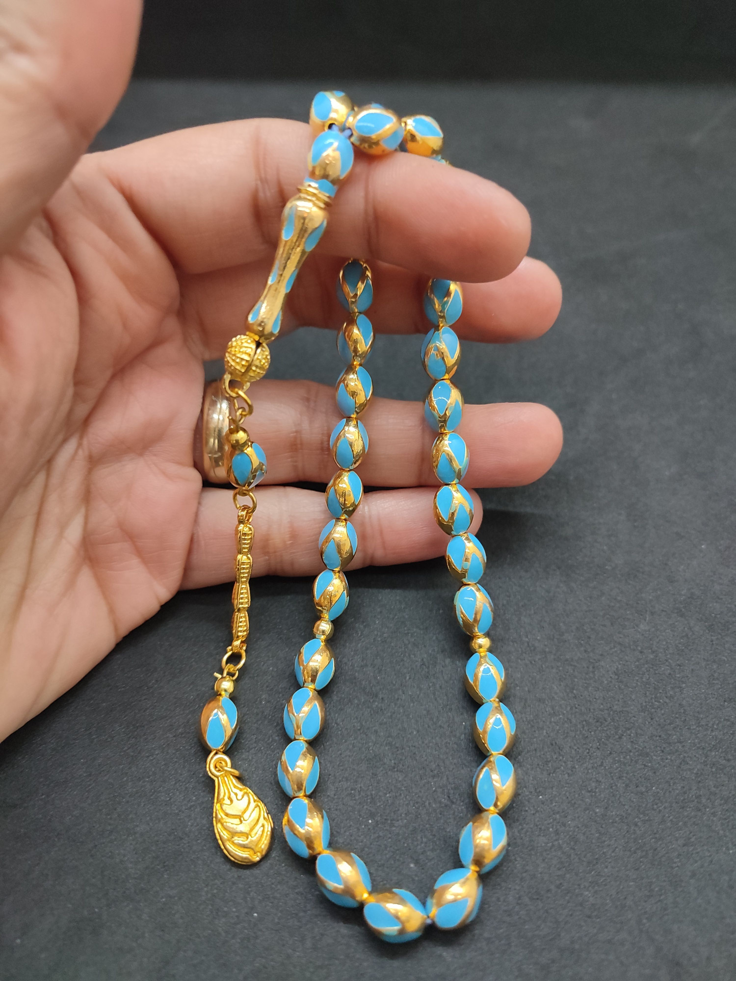 47 Gram Düşük Ayar Gümüş Tesbih 6’lı Yarma Model Sertifikalı 9674 küçük resim 3