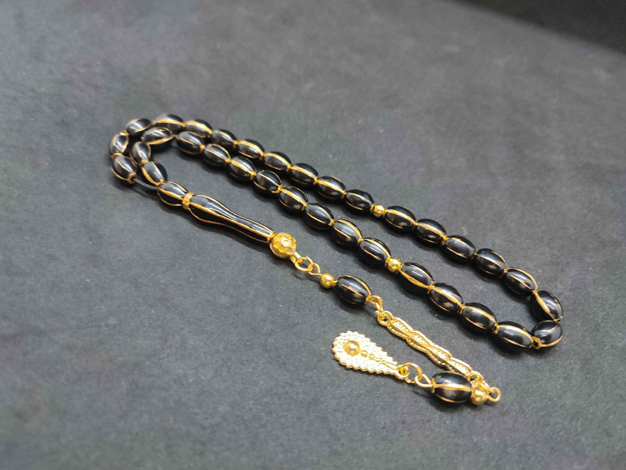 47 Gram Düşük Ayar Gümüş Tesbih 6’lı Yarma Model Sertifikalı 9676 küçük resim 3