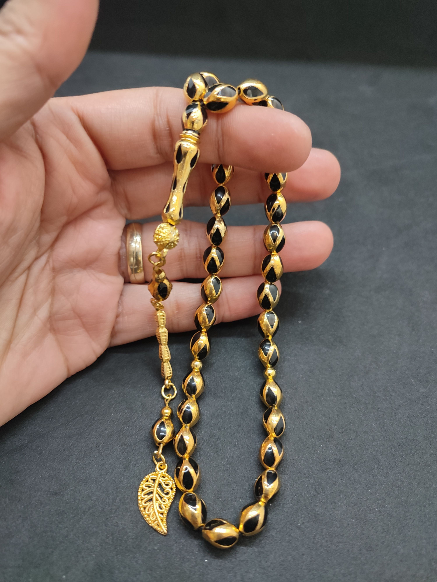 47 Gram Düşük Ayar Gümüş Tesbih 6’lı Yarma Model Sertifikalı 9679 küçük resim 3