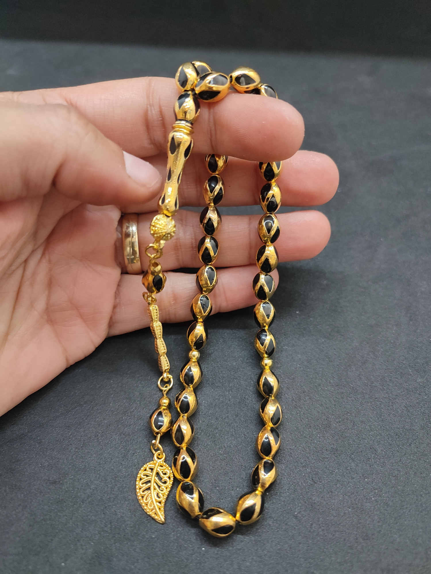 47 Gram Düşük Ayar Gümüş Tesbih 6’lı Yarma Model Sertifikalı 9679 küçük resim 5