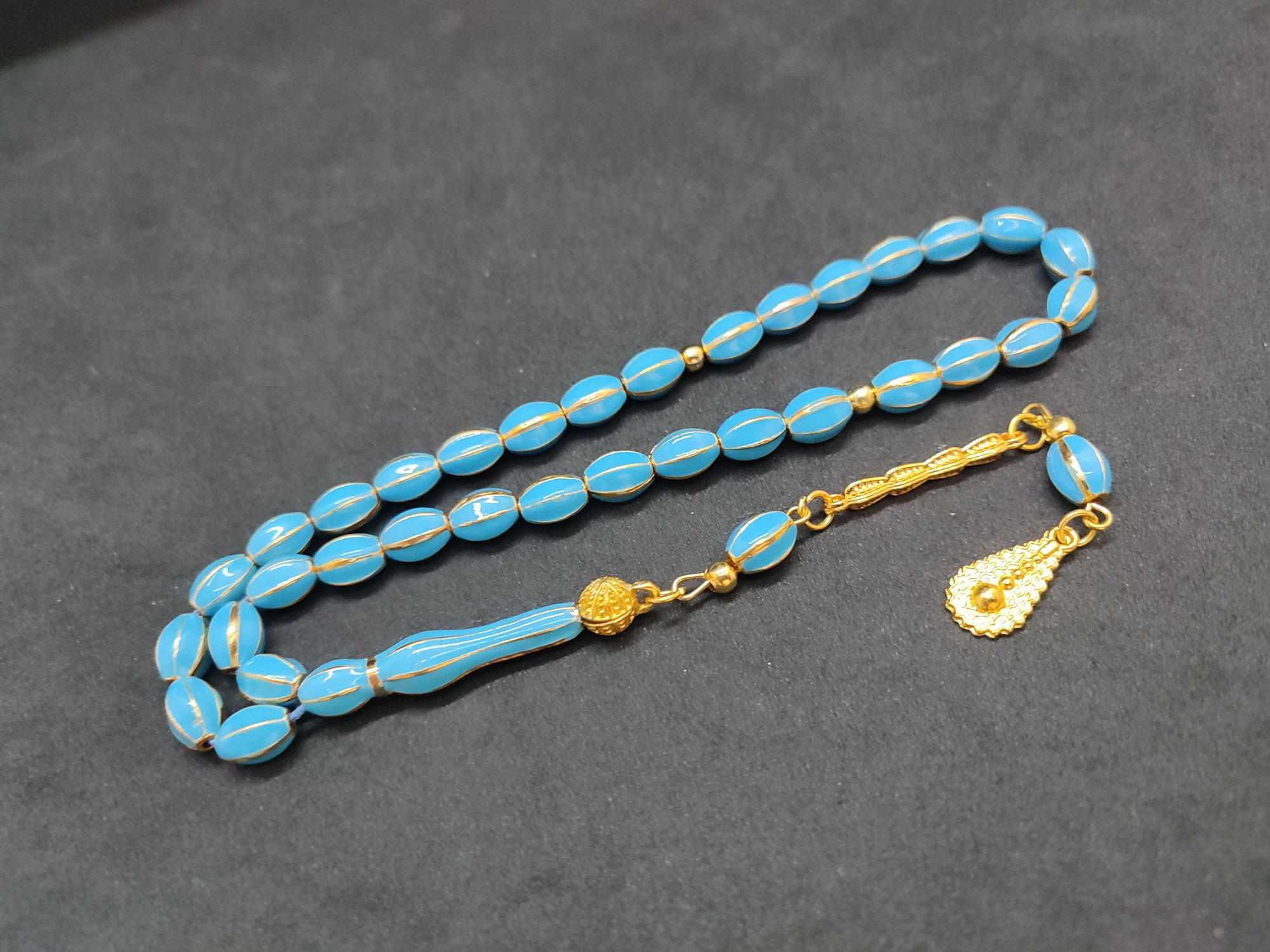 47 Gram Düşük Ayar Gümüş Tesbih 6’lı Yarma Model Sertifikalı 9683 küçük resim 2