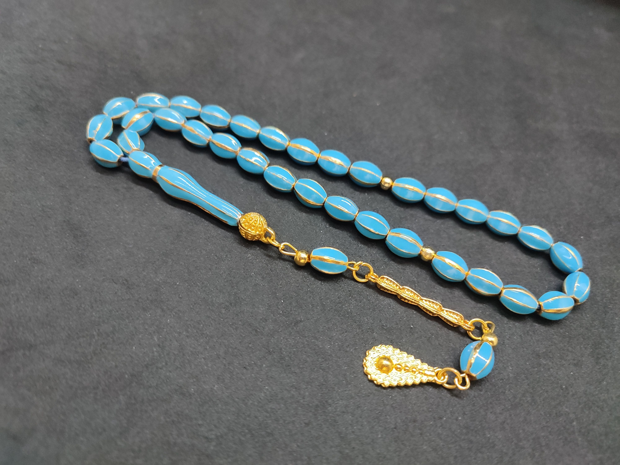 47 Gram Düşük Ayar Gümüş Tesbih 6’lı Yarma Model Sertifikalı 9683 küçük resim 3