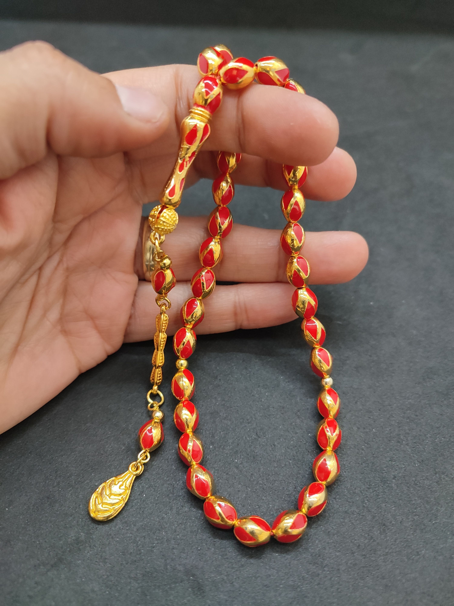 47 Gram Düşük Ayar Gümüş Tesbih 6’lı Yarma Model Sertifikalı 9685 küçük resim 5