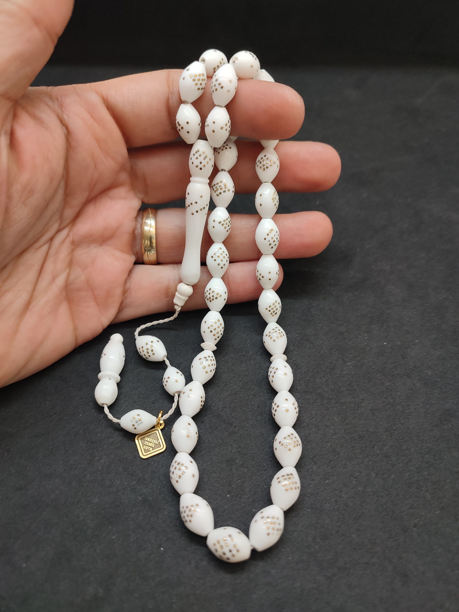 İskeçeli Cemil Usta Eseri Bronz Çakımlı Naturel Deve Kemiği Sertifikalı 9687 küçük resim 4