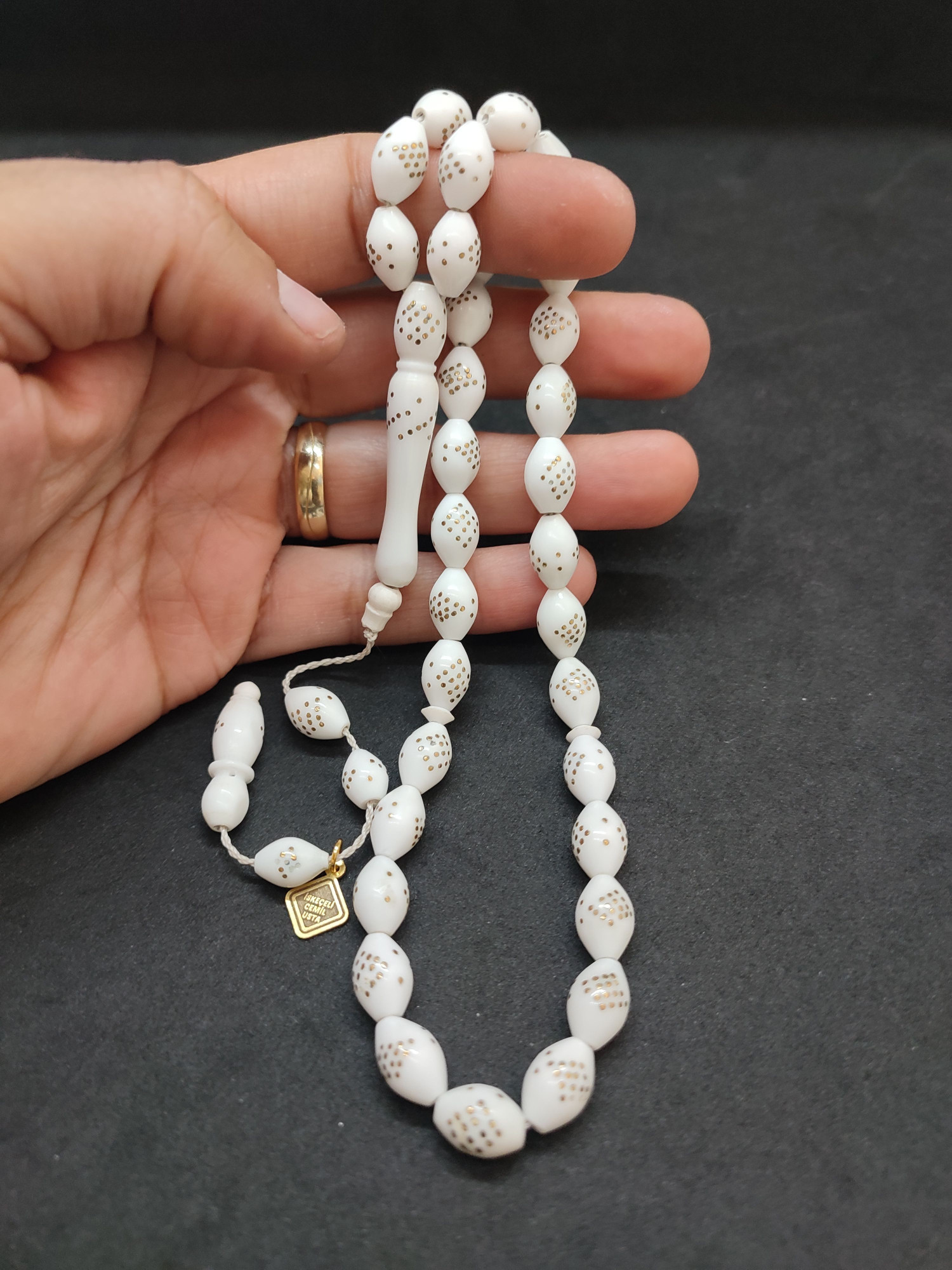 İskeçeli Cemil Usta Eseri Bronz Çakımlı Naturel Deve Kemiği Sertifikalı 9687 küçük resim 5