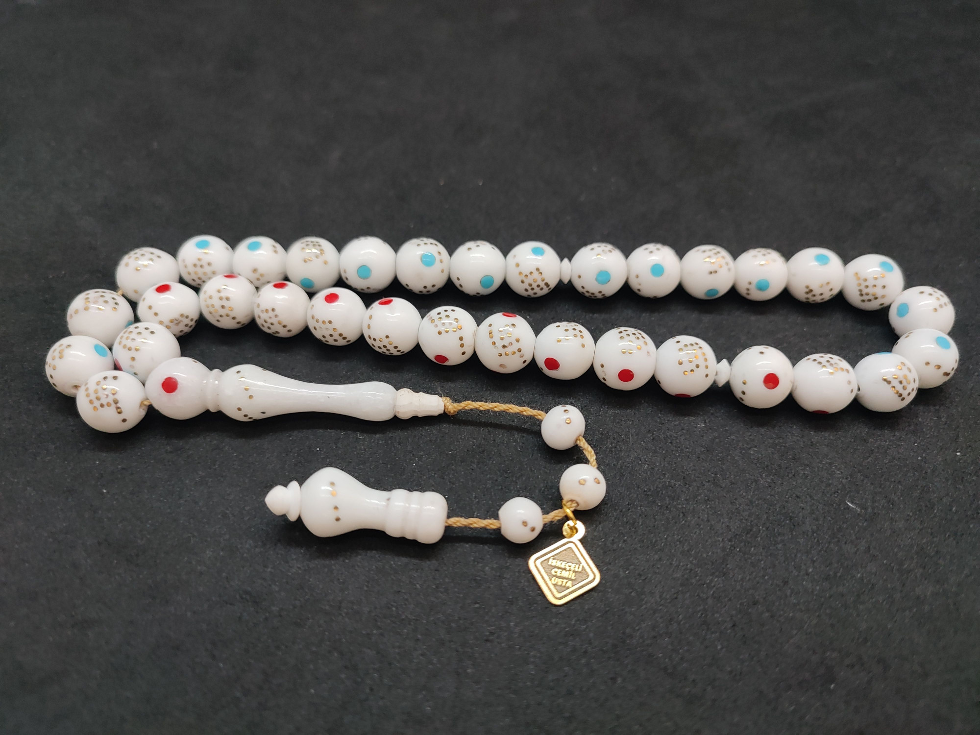 İskeçeli Cemil Usta Eseri Bronz Çakımlı Mineli Naturel Deve Kemiği Sertifikalı 9688