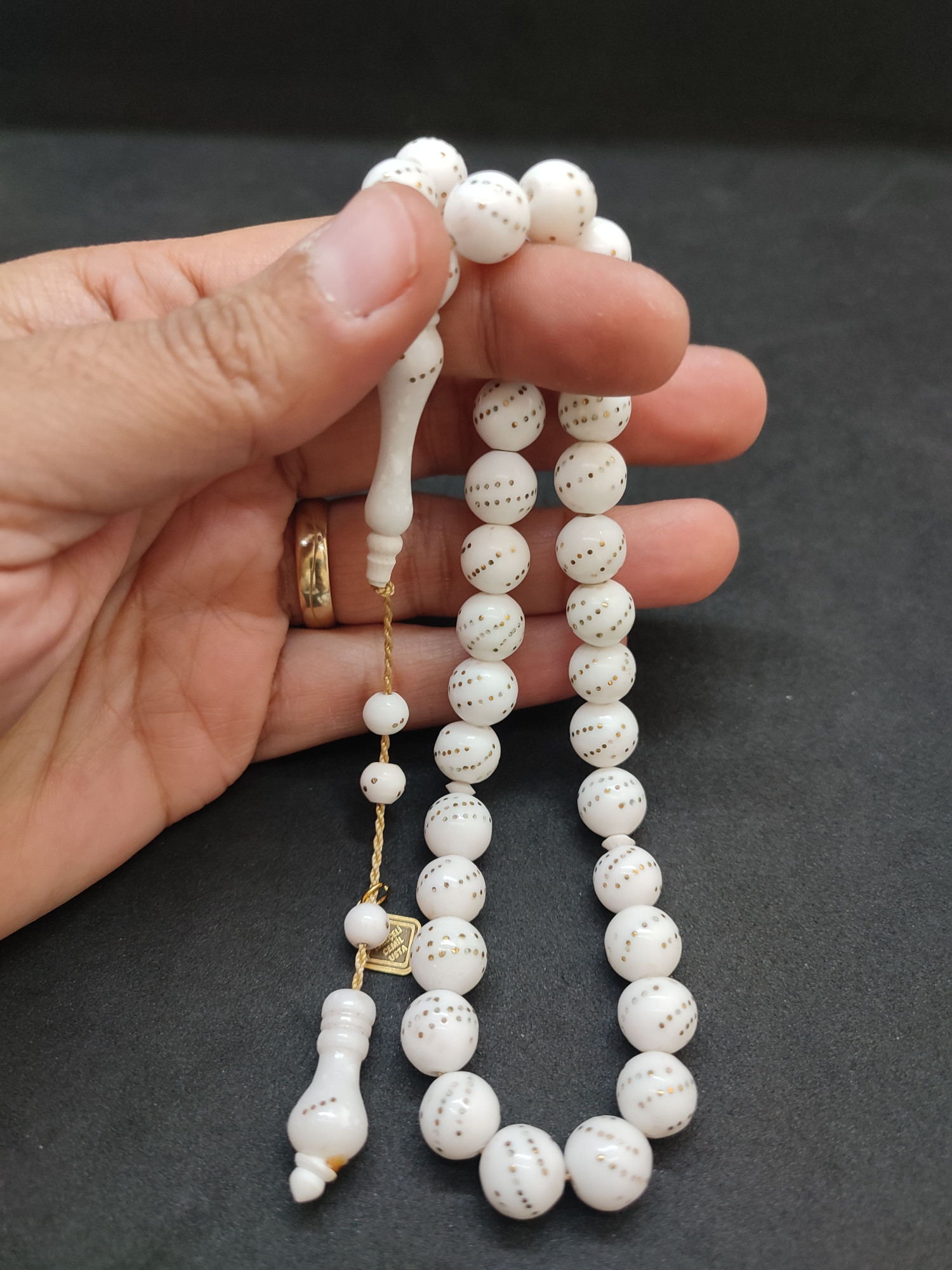 İskeçeli Cemil Usta Eseri Bronz Çakımlı Mineli Naturel Deve Kemiği Sertifikalı 9689 küçük resim 5