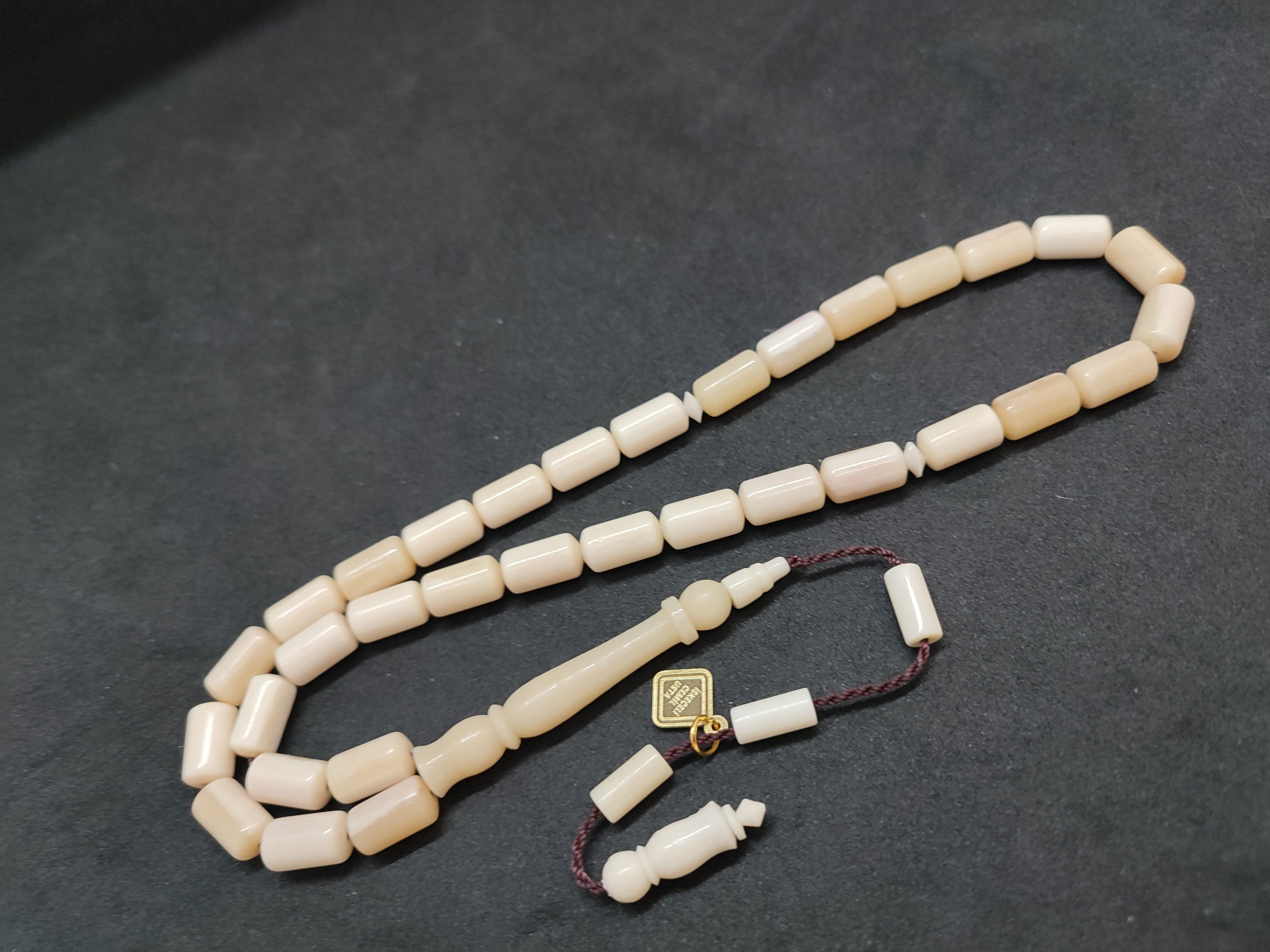 İskeçeli Cemil Usta Eseri Kuru Torna Yarı Özlü Naturel Balina Kemiği Sertifikalı 9690