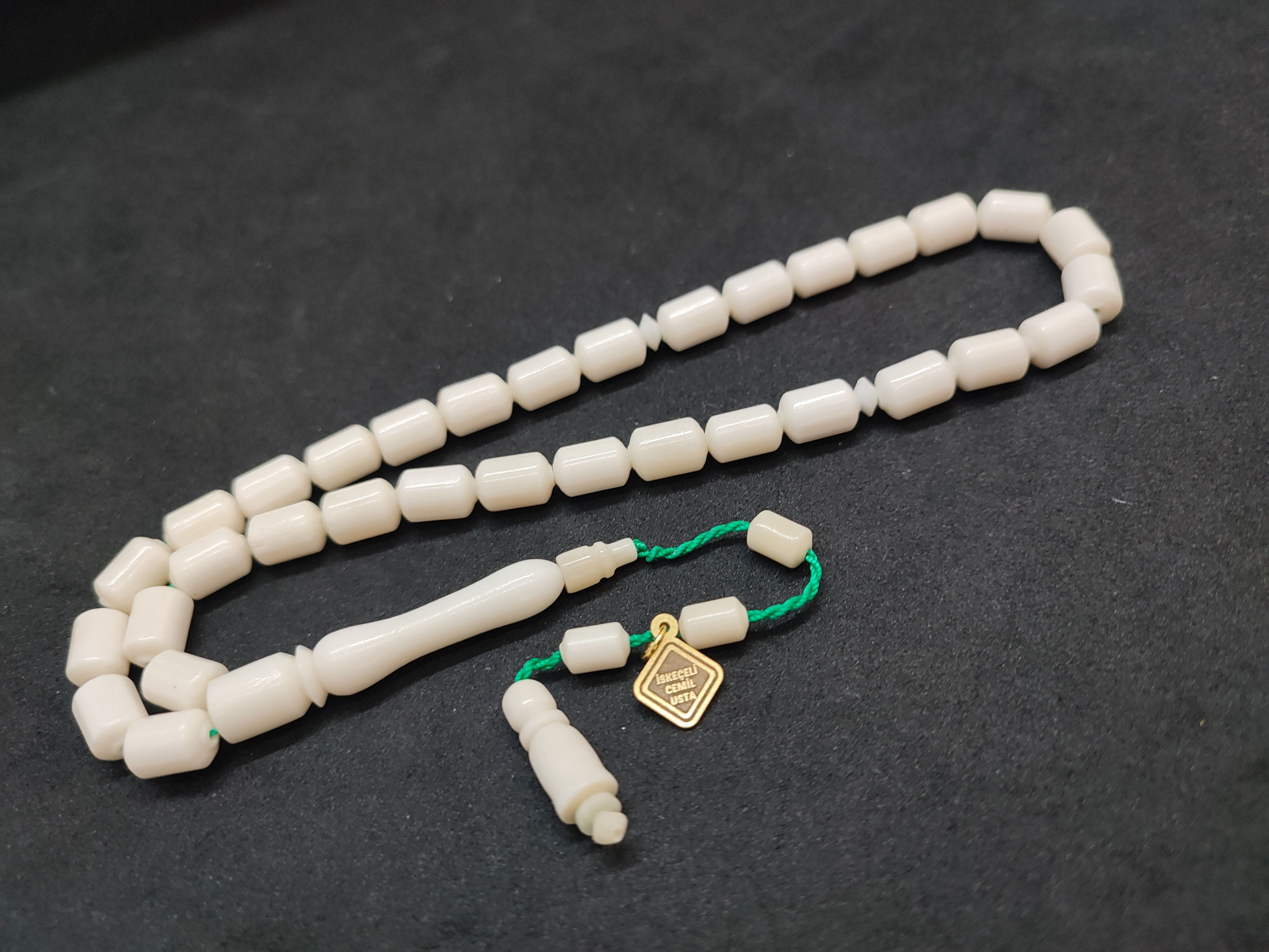 İskeçeli Cemil Usta Eseri Kuru Torna Çift Kat Cilalı El Boy  Naturel Deve Kemiği Sertifikalı 9691