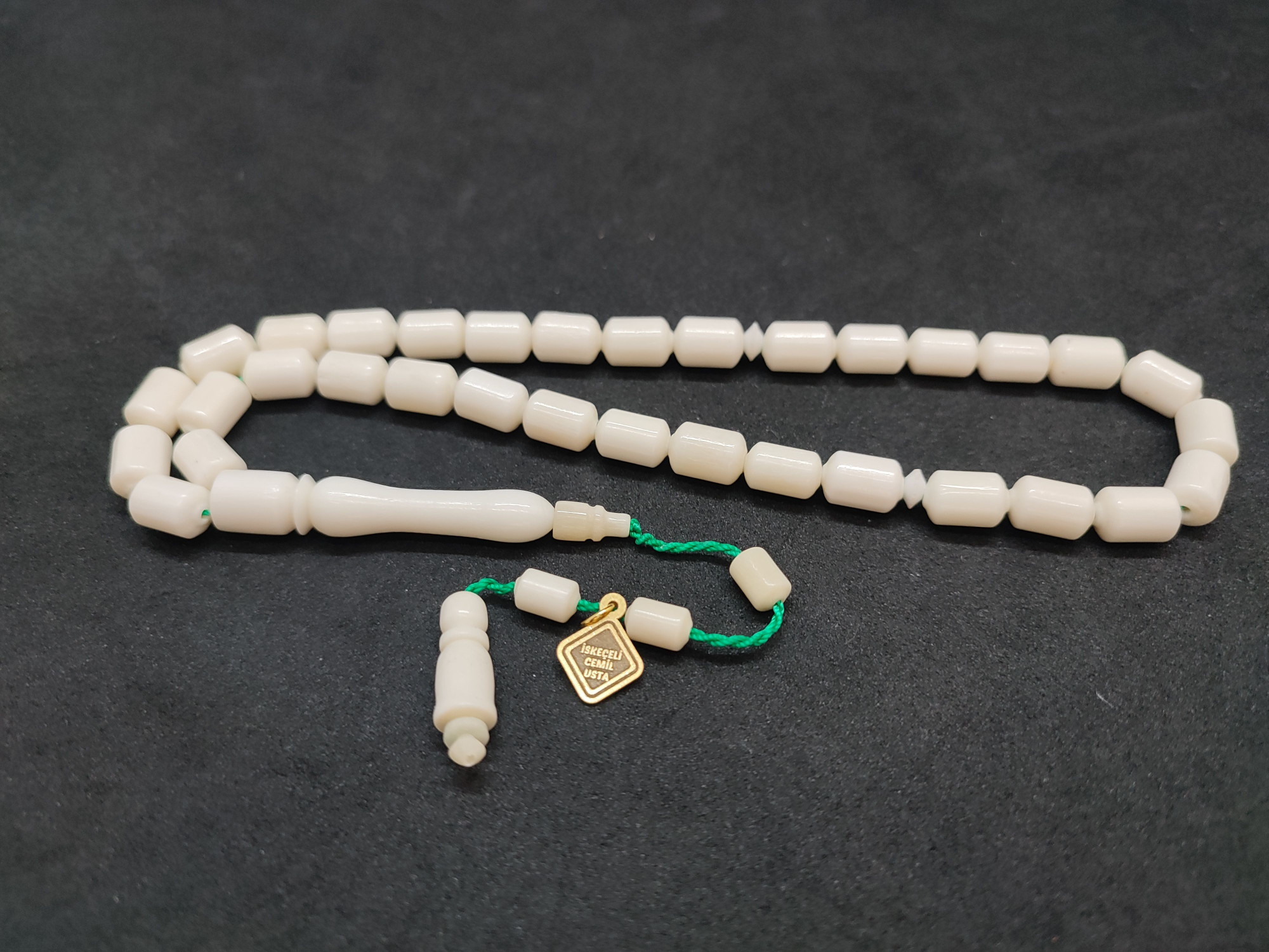 İskeçeli Cemil Usta Eseri Kuru Torna Çift Kat Cilalı El Boy  Naturel Deve Kemiği Sertifikalı 9691 küçük resim 2