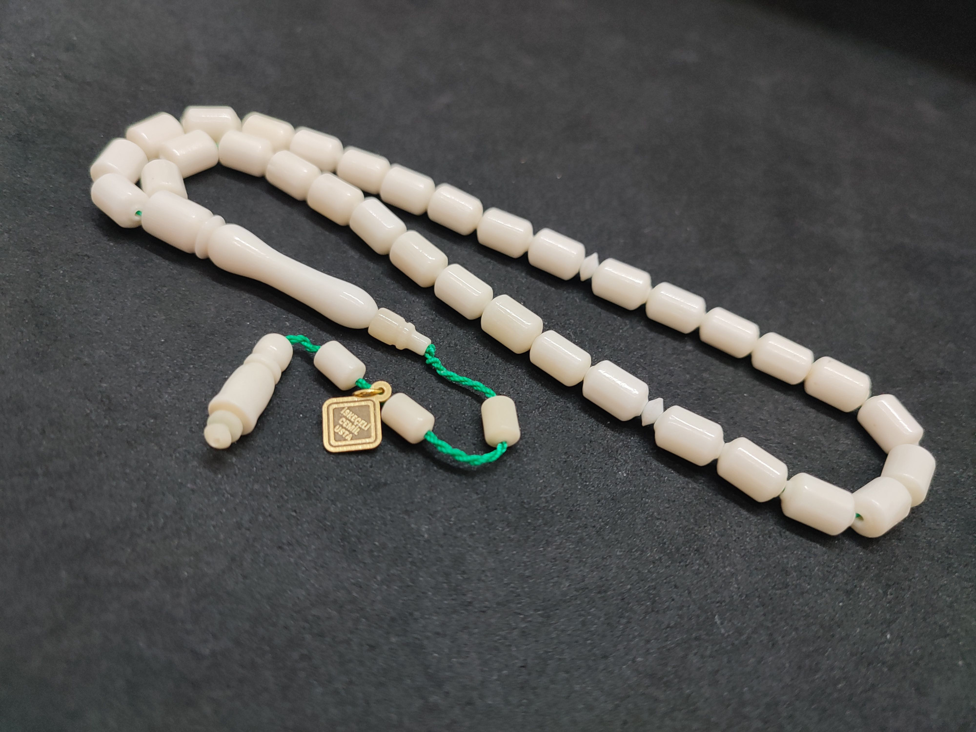 İskeçeli Cemil Usta Eseri Kuru Torna Çift Kat Cilalı El Boy  Naturel Deve Kemiği Sertifikalı 9691 küçük resim 4