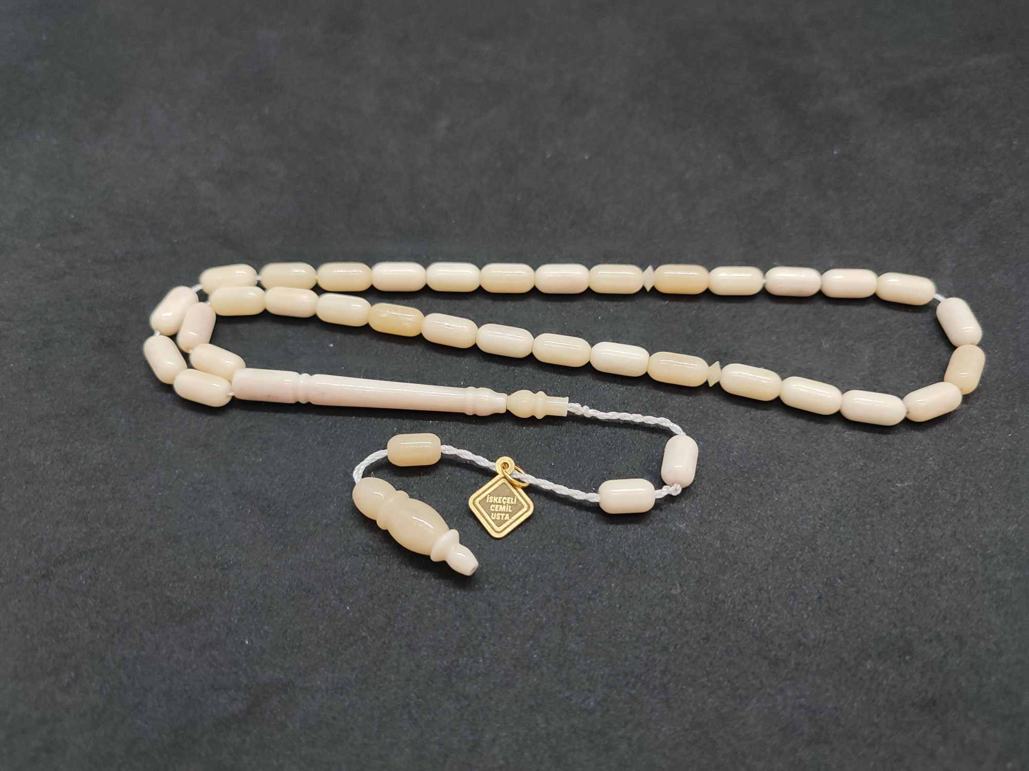 İskeçeli Cemil Usta Eseri Kuru Torna Yarı Özlü El Boy Naturel Balina Kemiği Sertifikalı 9692