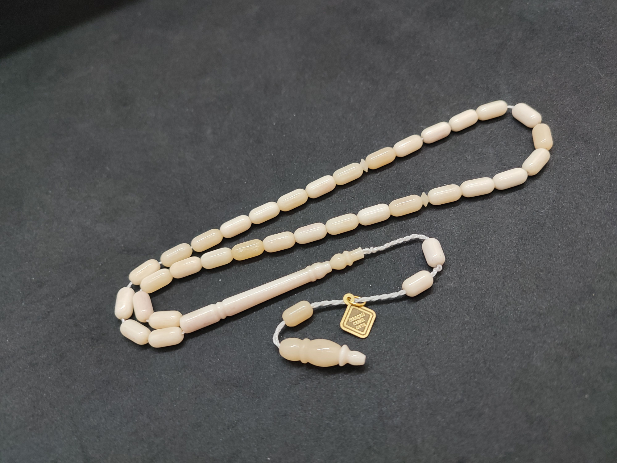 İskeçeli Cemil Usta Eseri Kuru Torna Yarı Özlü El Boy Naturel Balina Kemiği Sertifikalı 9692 küçük resim 2