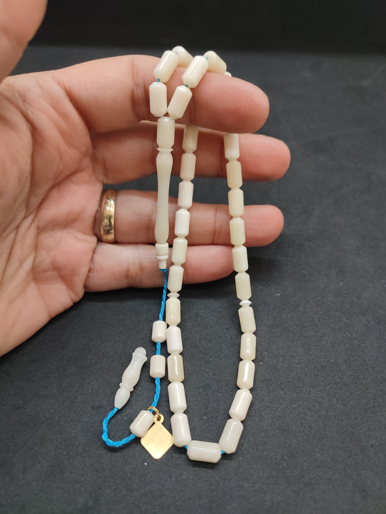 İskeçeli Cemil Usta Eseri Kuru Torna Yarı Özlü El Boy Naturel Balina Kemiği Sertifikalı 9693 küçük resim 3