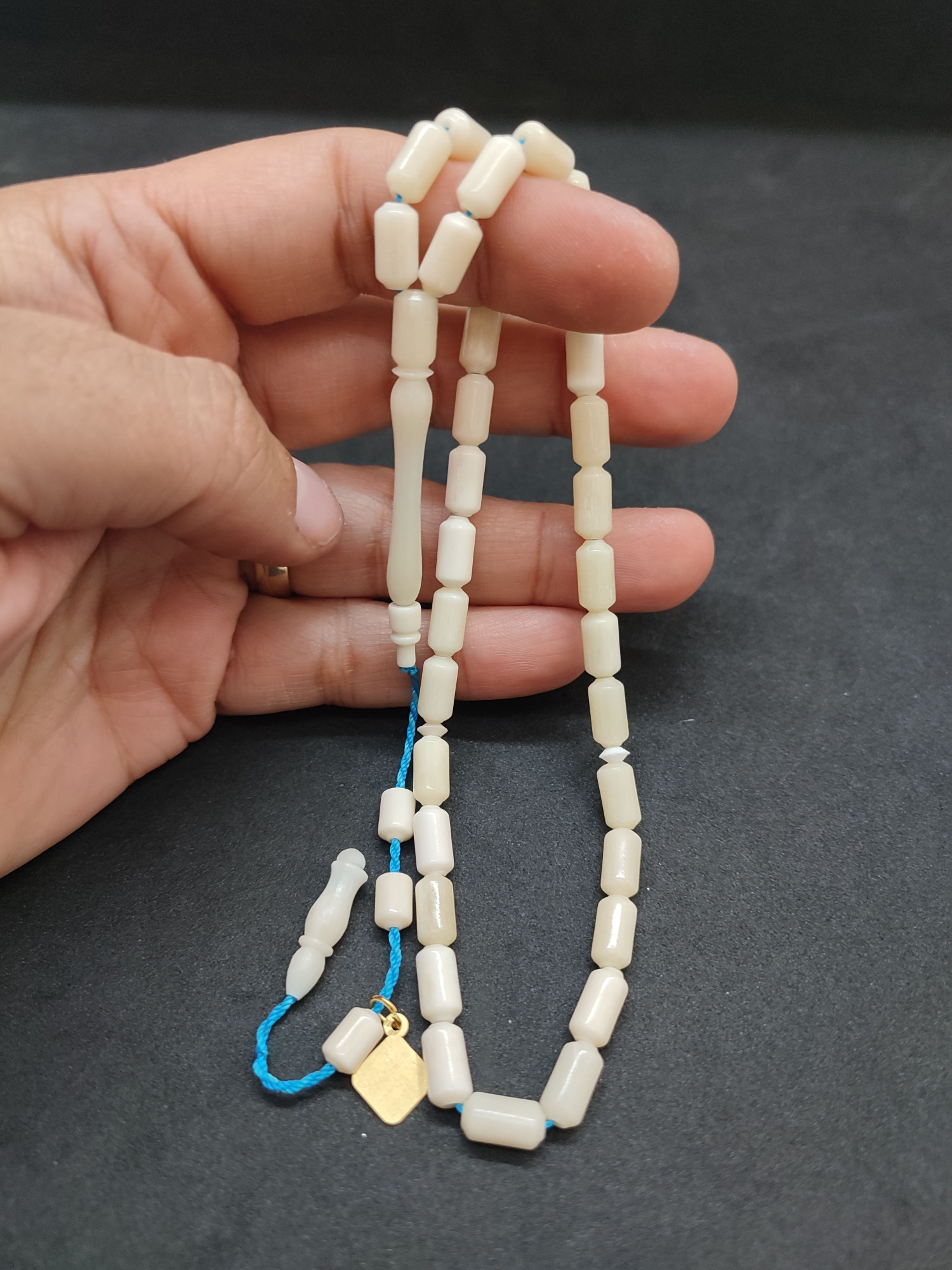 İskeçeli Cemil Usta Eseri Kuru Torna Yarı Özlü El Boy Naturel Balina Kemiği Sertifikalı 9693 küçük resim 5