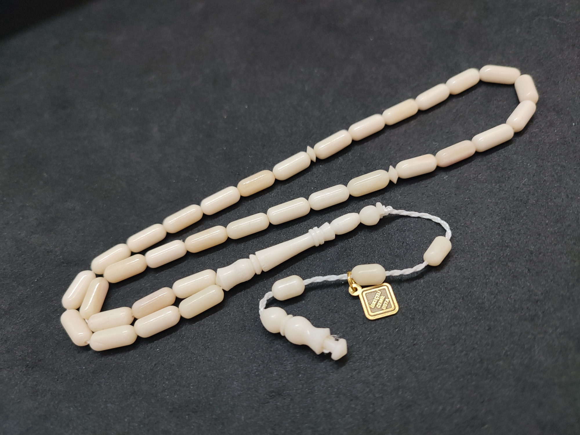 İskeçeli Cemil Usta Eseri Kuru Torna Yarı Özlü El Boy Naturel Balina Kemiği Sertifikalı 9694 küçük resim 2