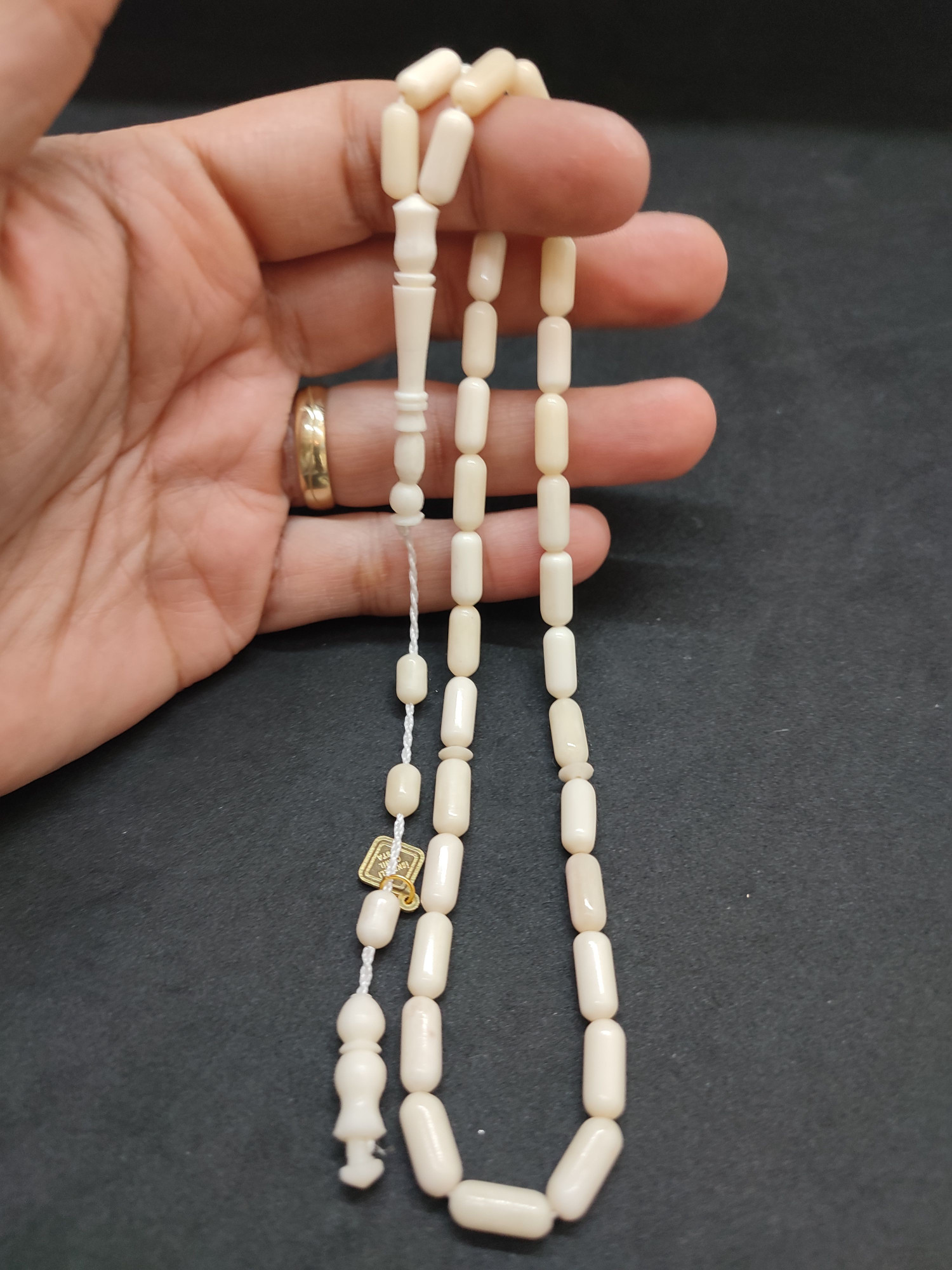 İskeçeli Cemil Usta Eseri Kuru Torna Yarı Özlü El Boy Naturel Balina Kemiği Sertifikalı 9694 küçük resim 3