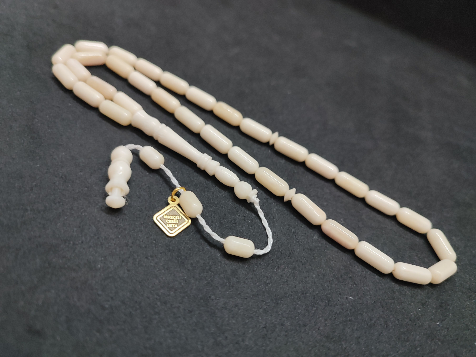 İskeçeli Cemil Usta Eseri Kuru Torna Yarı Özlü El Boy Naturel Balina Kemiği Sertifikalı 9694 küçük resim 4