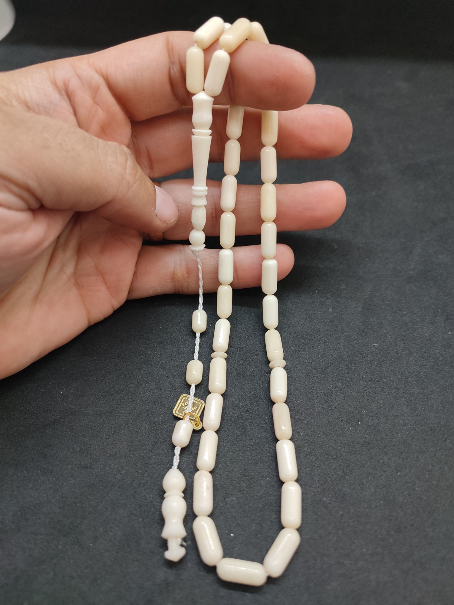 İskeçeli Cemil Usta Eseri Kuru Torna Yarı Özlü El Boy Naturel Balina Kemiği Sertifikalı 9694 küçük resim 5