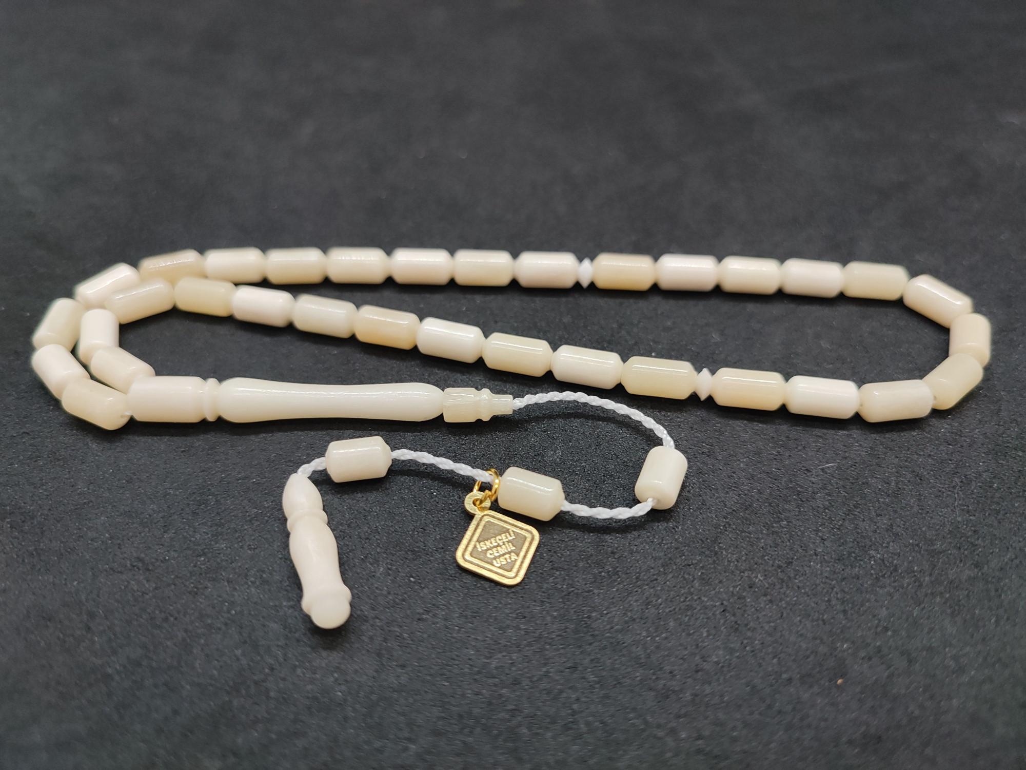 İskeçeli Cemil Usta Eseri Kuru Torna Yarı Özlü El Boy Naturel Balina Kemiği Sertifikalı 9695 küçük resim 2