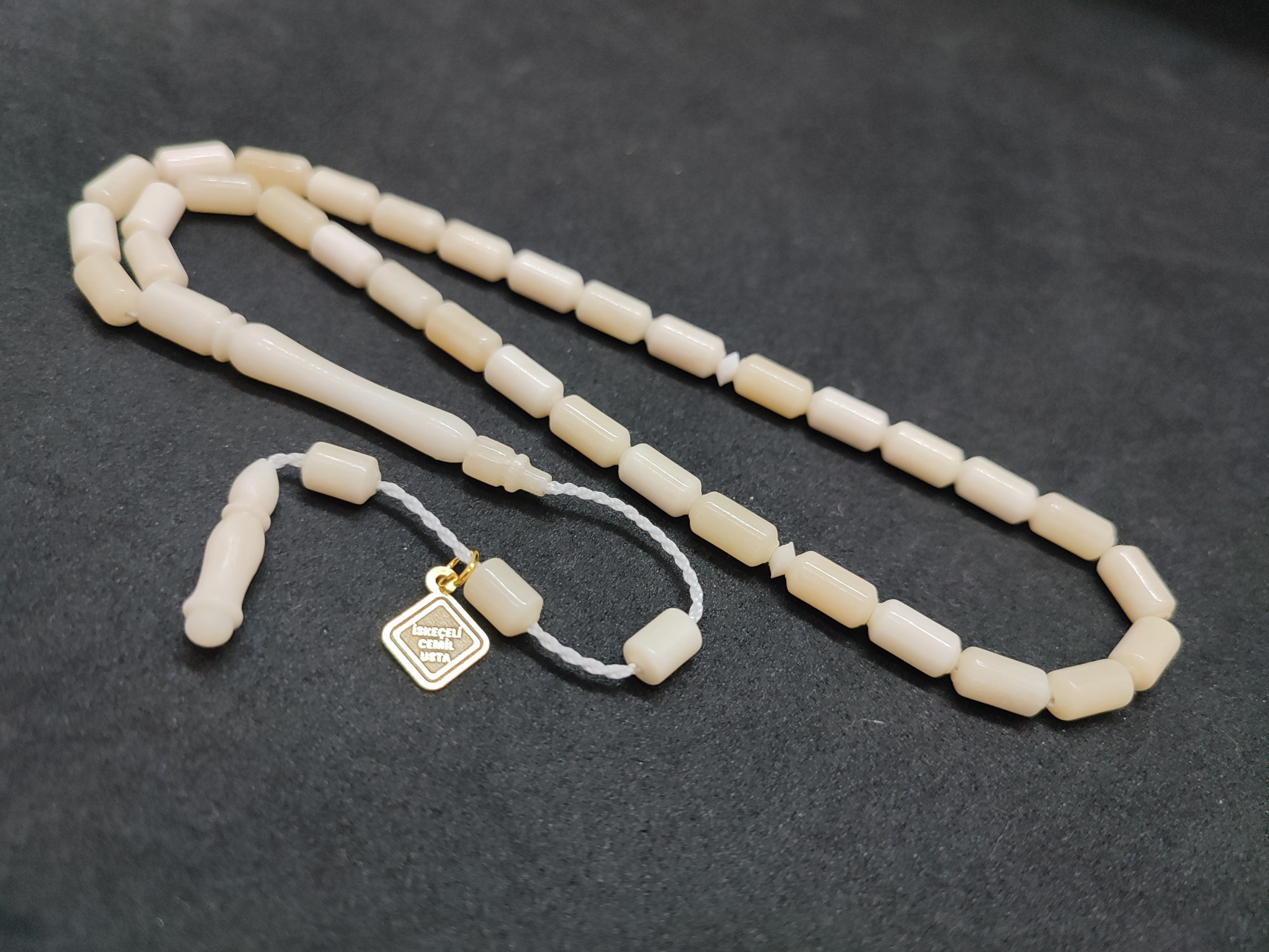 İskeçeli Cemil Usta Eseri Kuru Torna Yarı Özlü El Boy Naturel Balina Kemiği Sertifikalı 9695 küçük resim 4