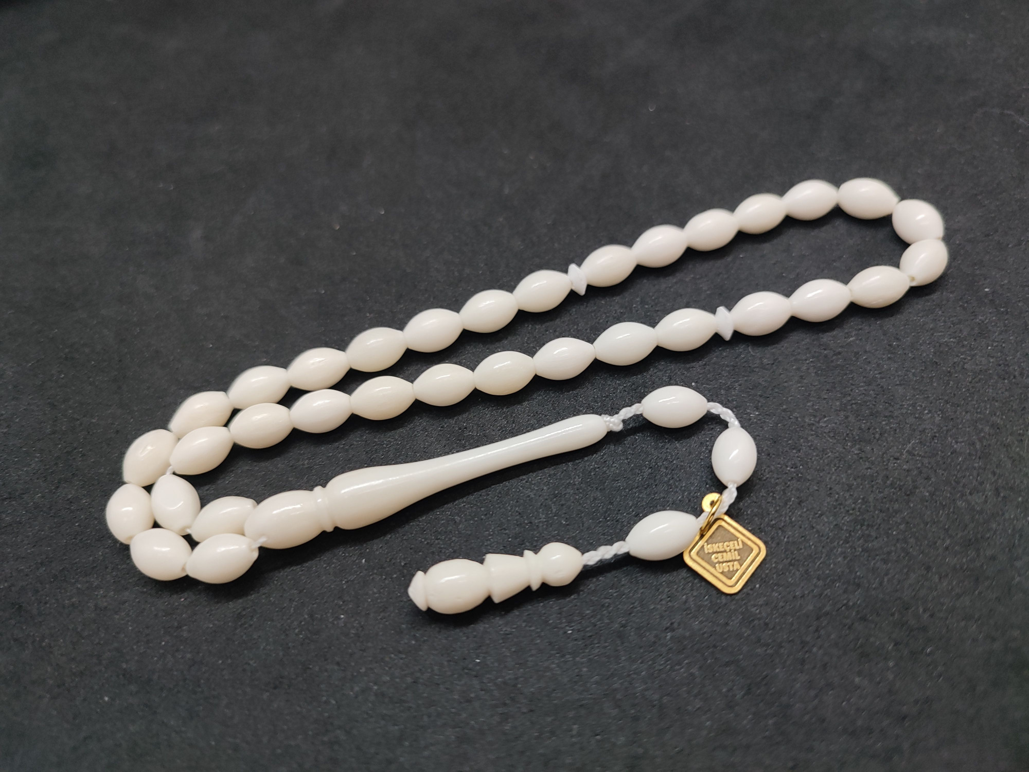 İskeçeli Cemil Usta Eseri Kuru Torna Çift Cİlalı El Boy Naturel Deve Kemiği Sertifikalı 9696