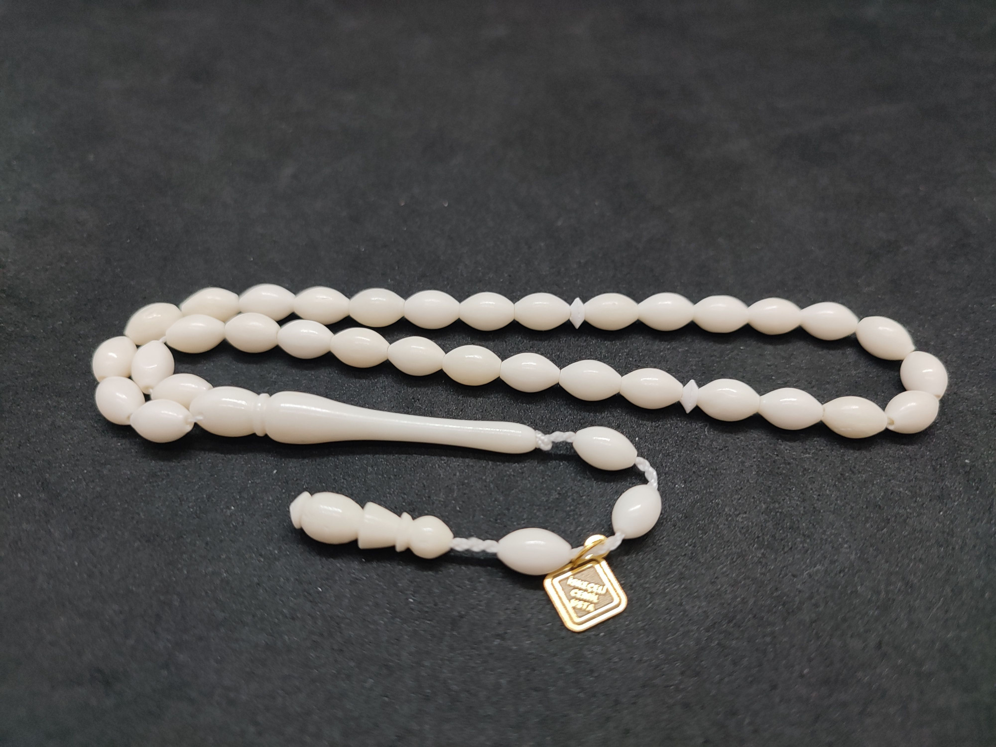 İskeçeli Cemil Usta Eseri Kuru Torna Çift Cİlalı El Boy Naturel Deve Kemiği Sertifikalı 9696 küçük resim 2