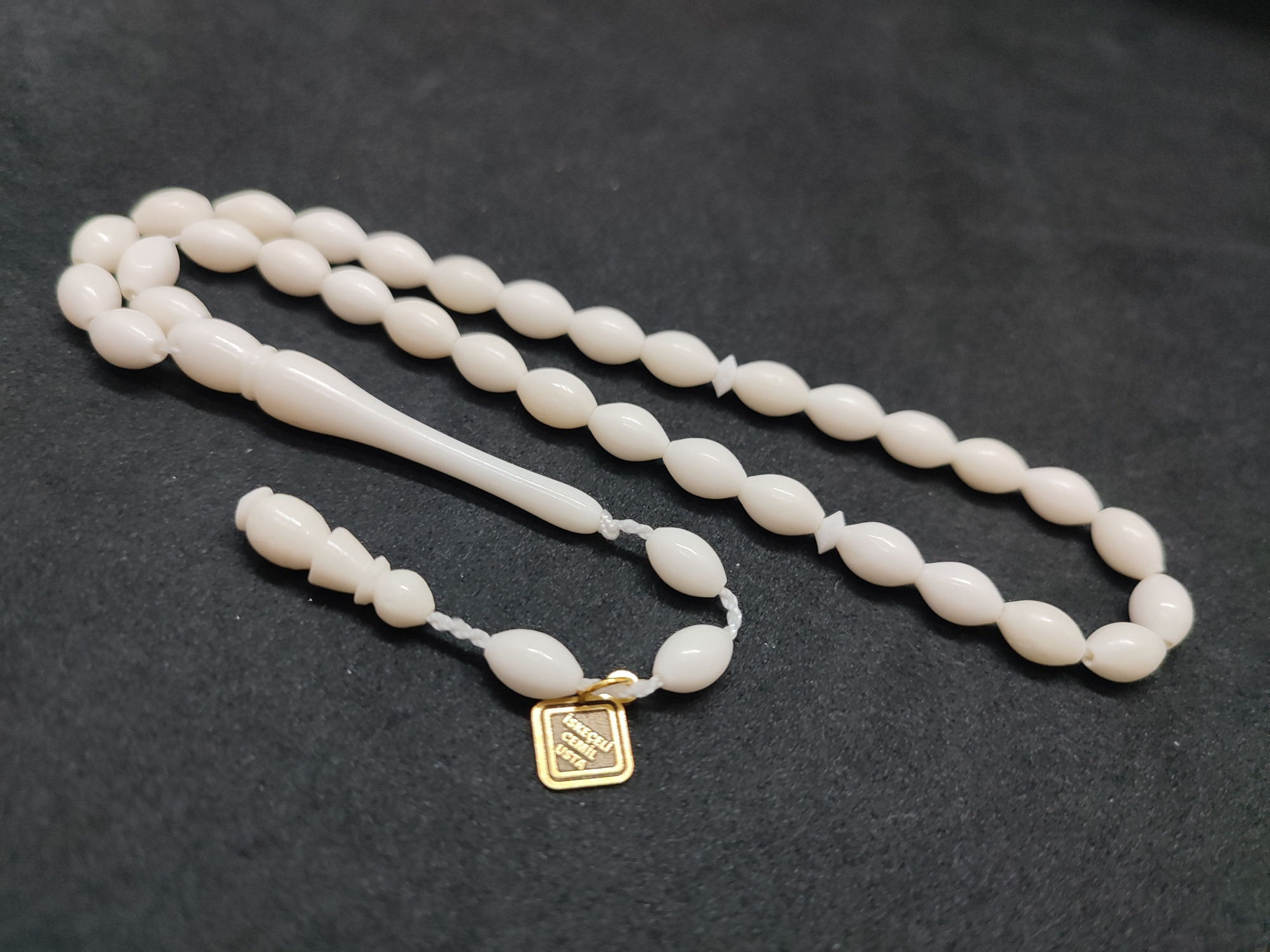 İskeçeli Cemil Usta Eseri Kuru Torna Çift Cİlalı El Boy Naturel Deve Kemiği Sertifikalı 9696 küçük resim 4