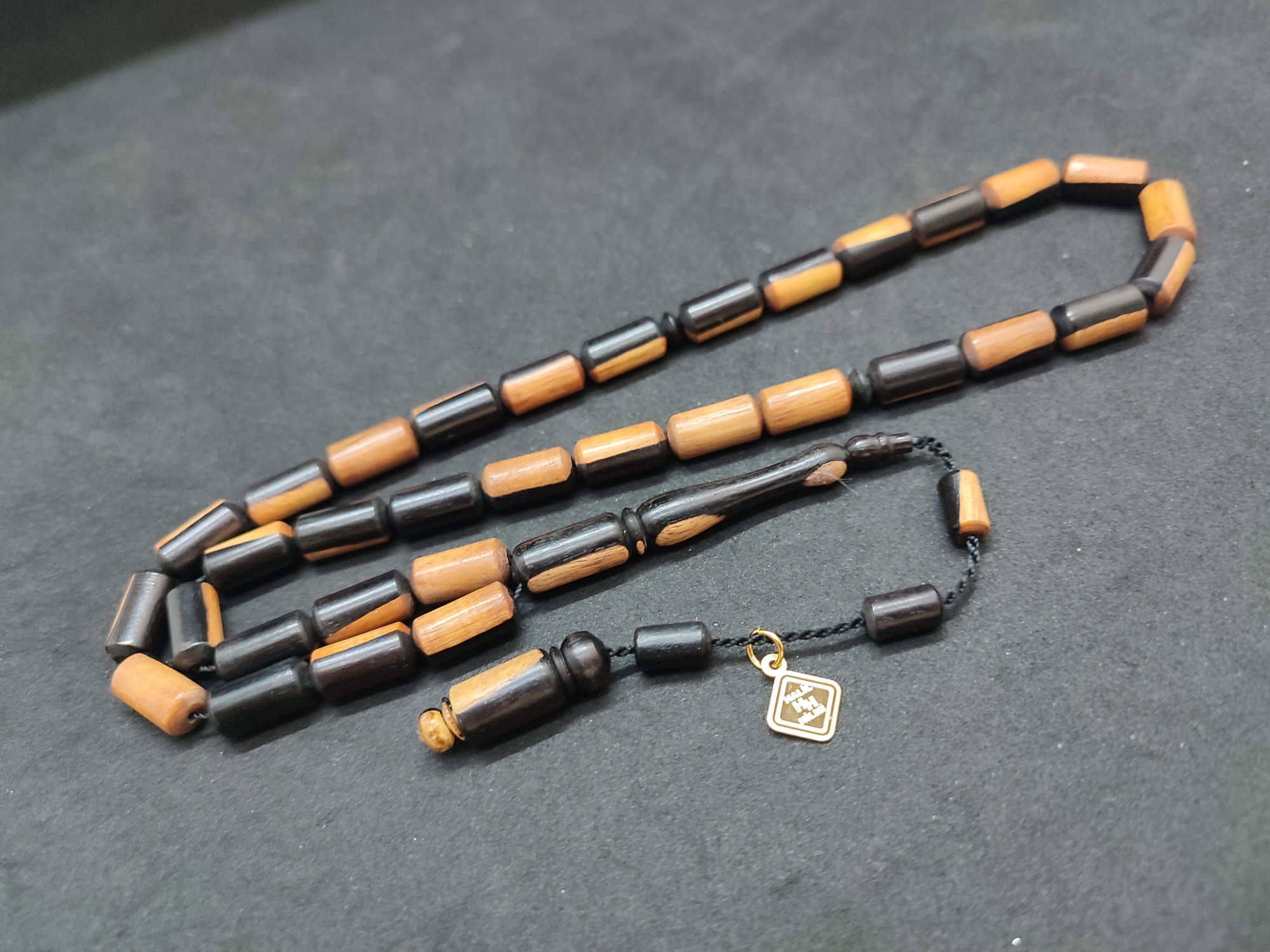 Halil Hilmi Usta Eseri Kuru Torna Nadir Renk Naturel Abanoz Sertifikalı 9697 küçük resim 2