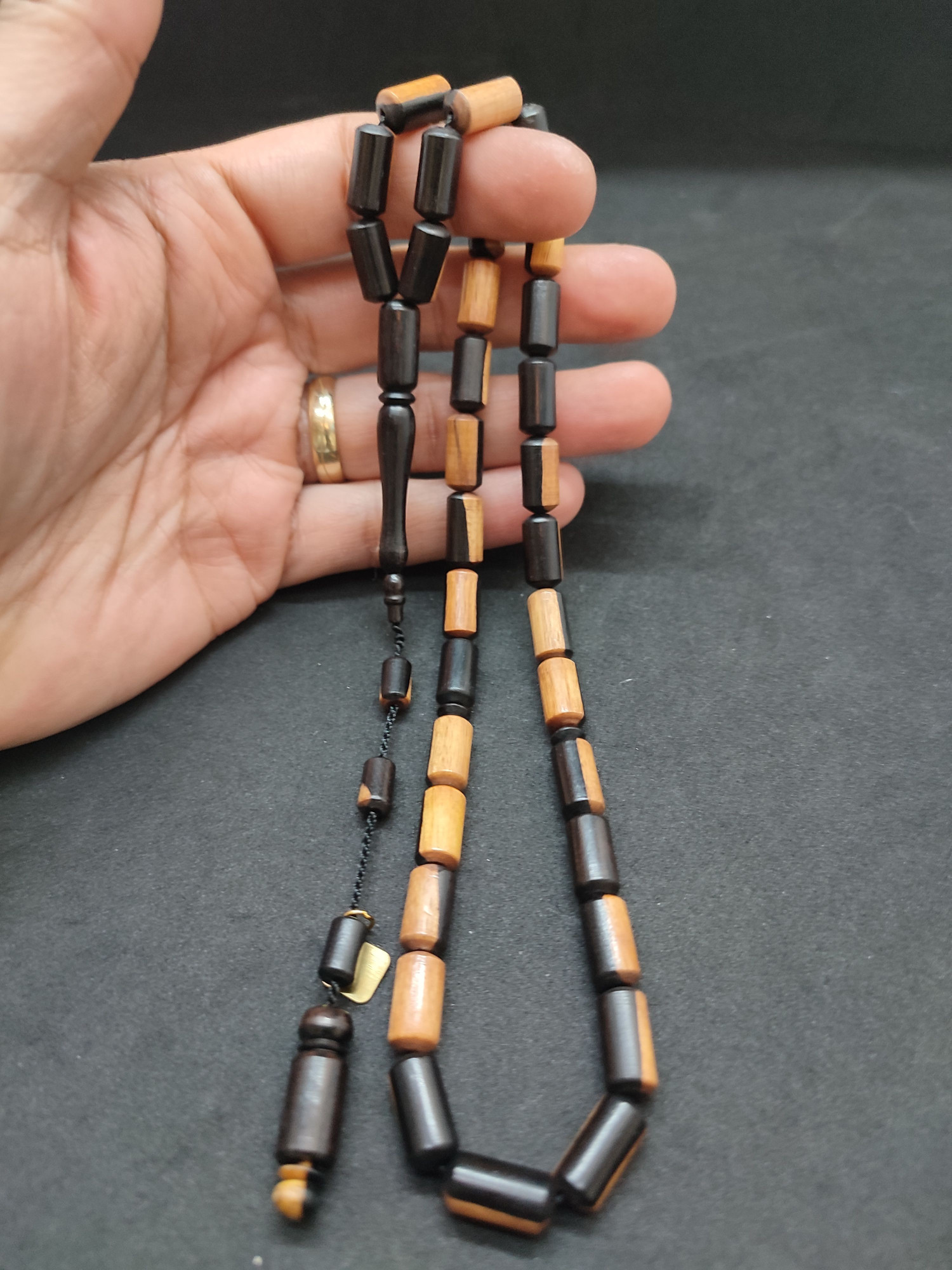 Halil Hilmi Usta Eseri Kuru Torna Nadir Renk Naturel Abanoz Sertifikalı 9697 küçük resim 4