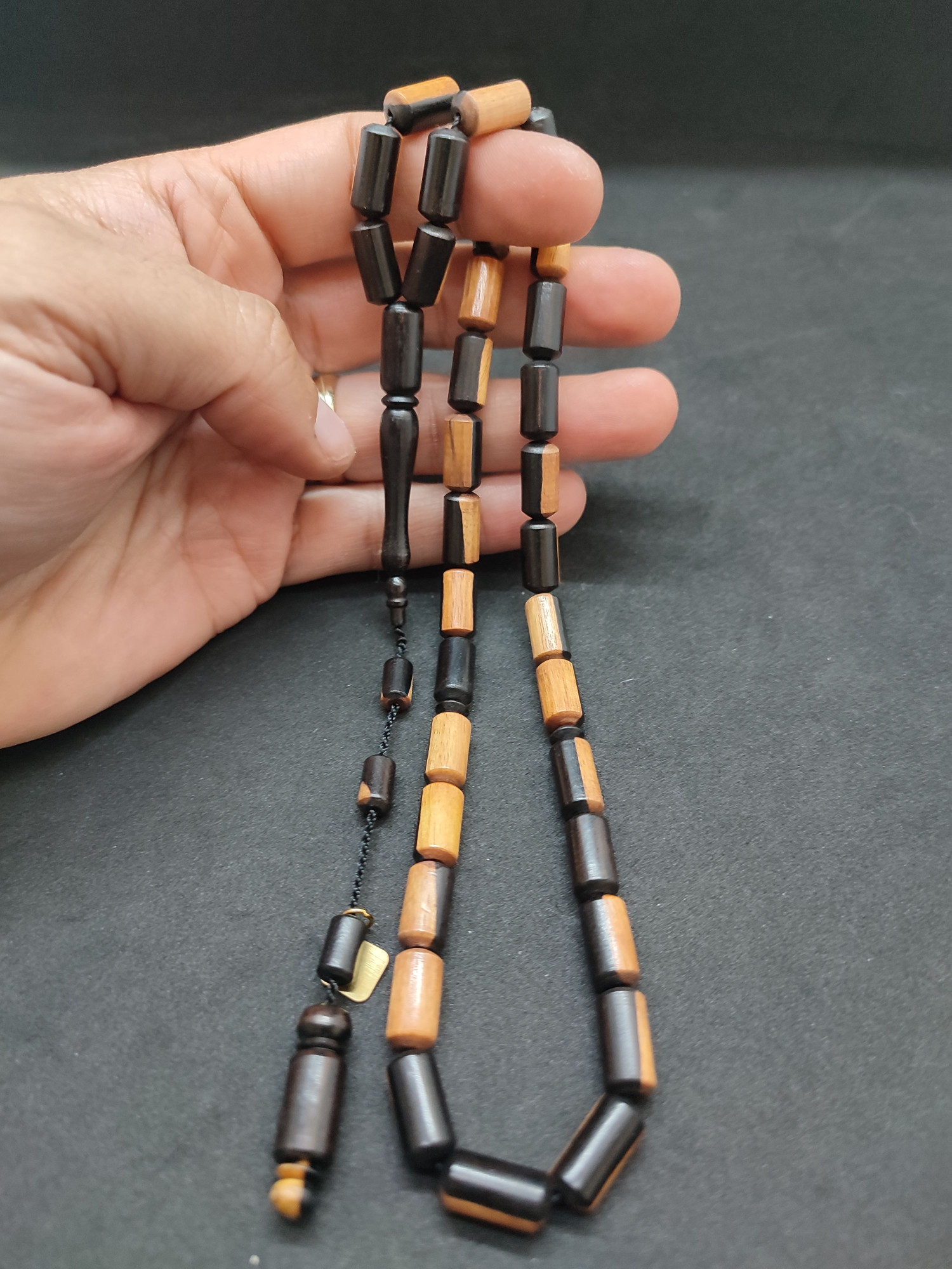 Halil Hilmi Usta Eseri Kuru Torna Nadir Renk Naturel Abanoz Sertifikalı 9697 küçük resim 5