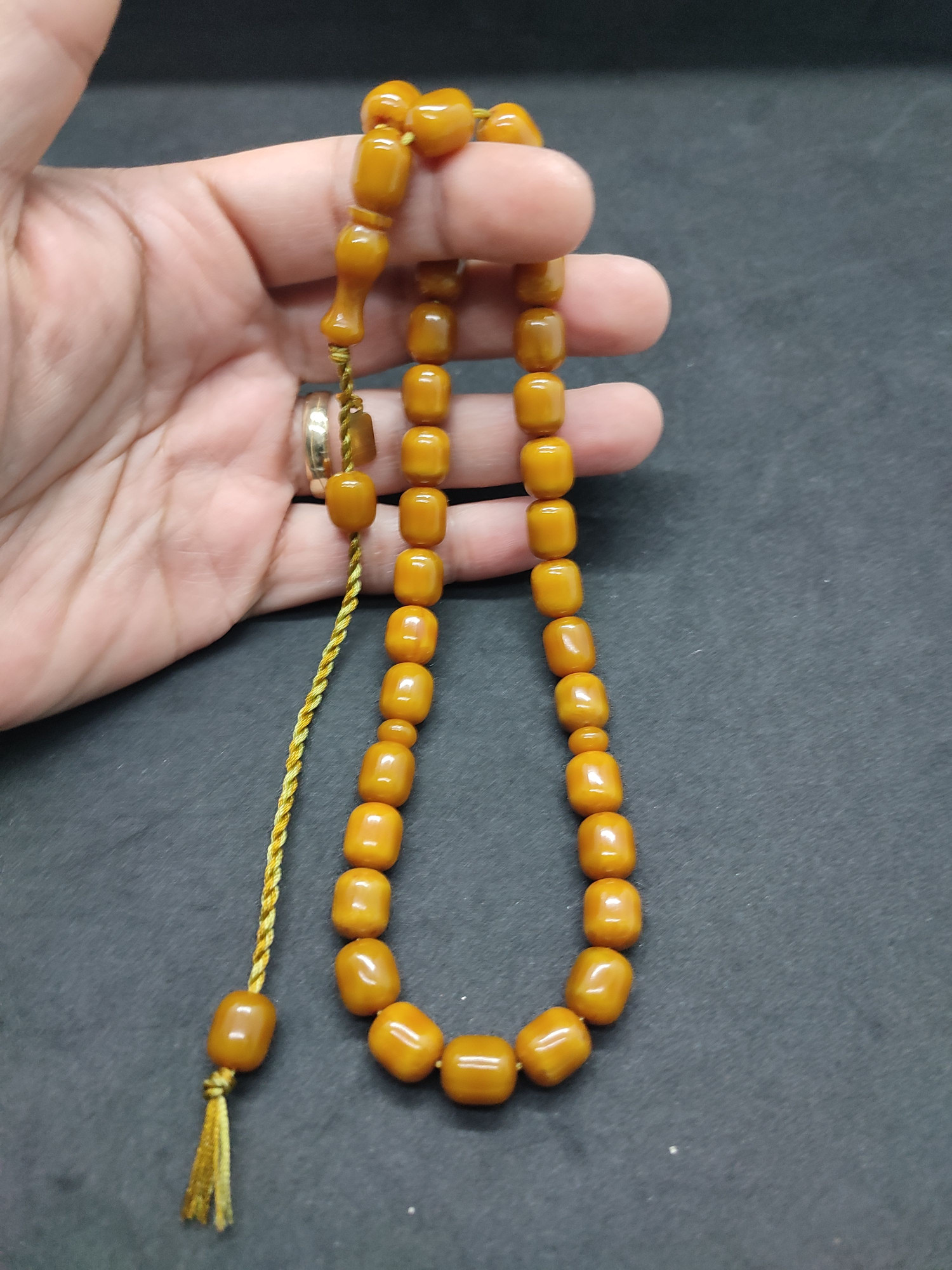 Osama Omari Usta Eseri 50 Yaşında Horoz İmame Havşalı Alman Faturan Tesbih Sertifikalı 9698 küçük resim 3