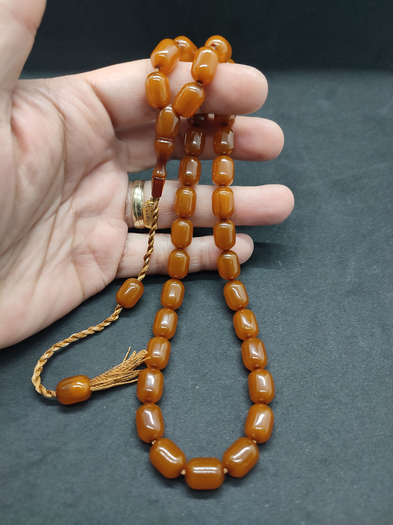 Osama Omari Usta Eseri 50 Yaşında Horoz İmame Havşalı Alman Faturan Tesbih Sertifikalı 9718 küçük resim 3