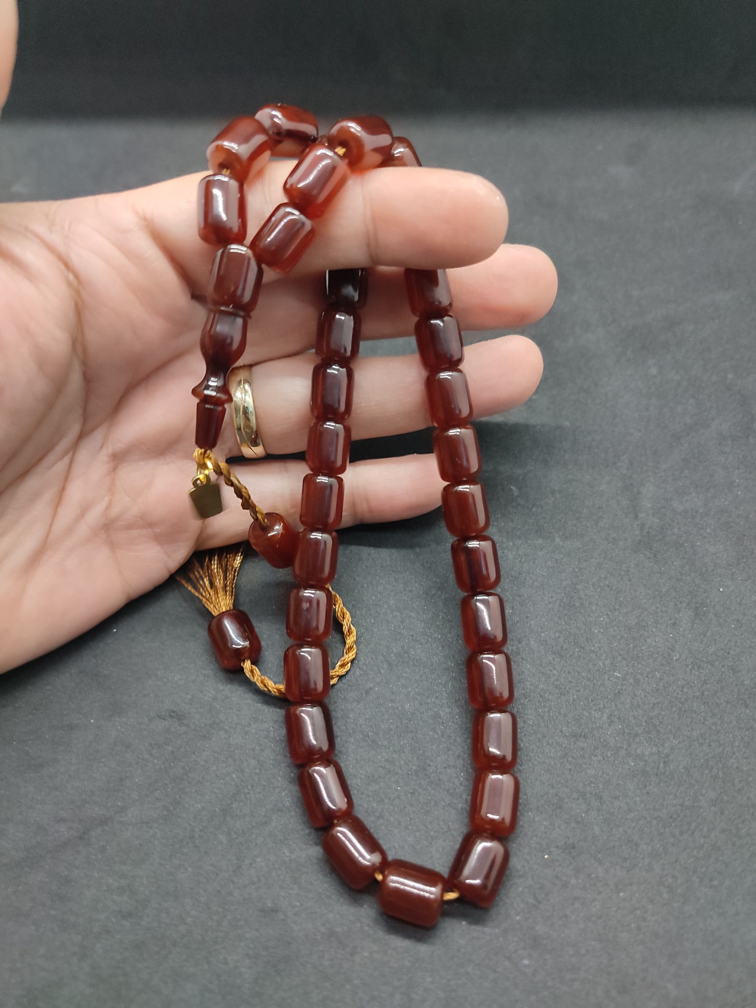 Osama Omari Usta Eseri 50 Yaşında Horoz İmame Havşalı Alman Faturan Tesbih Sertifikalı 9725 küçük resim 3