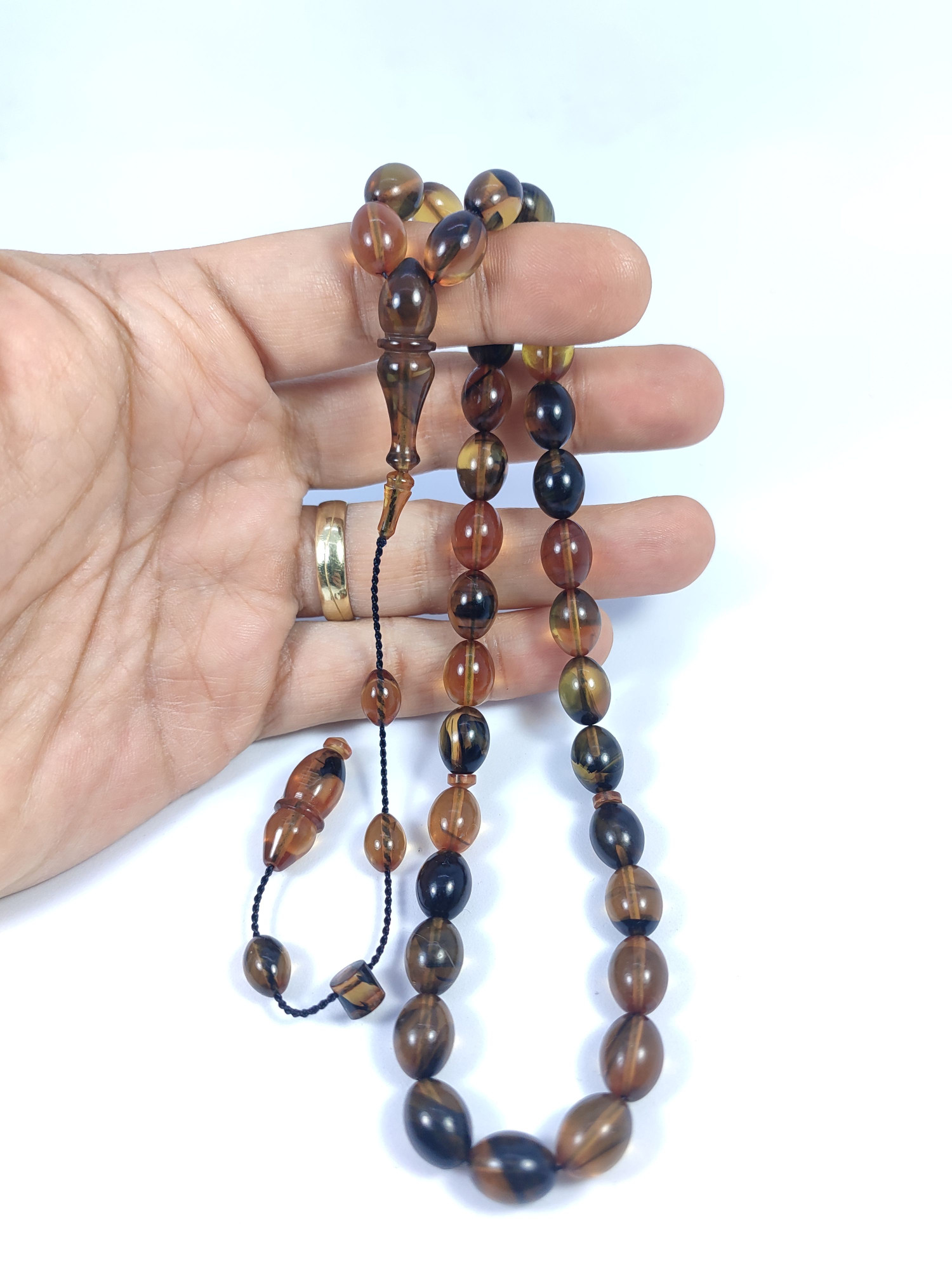 Muhammed Tacir Usta Eseri Objeden Eski Sıkma Kehribar Sertifikalı 9731 küçük resim 4