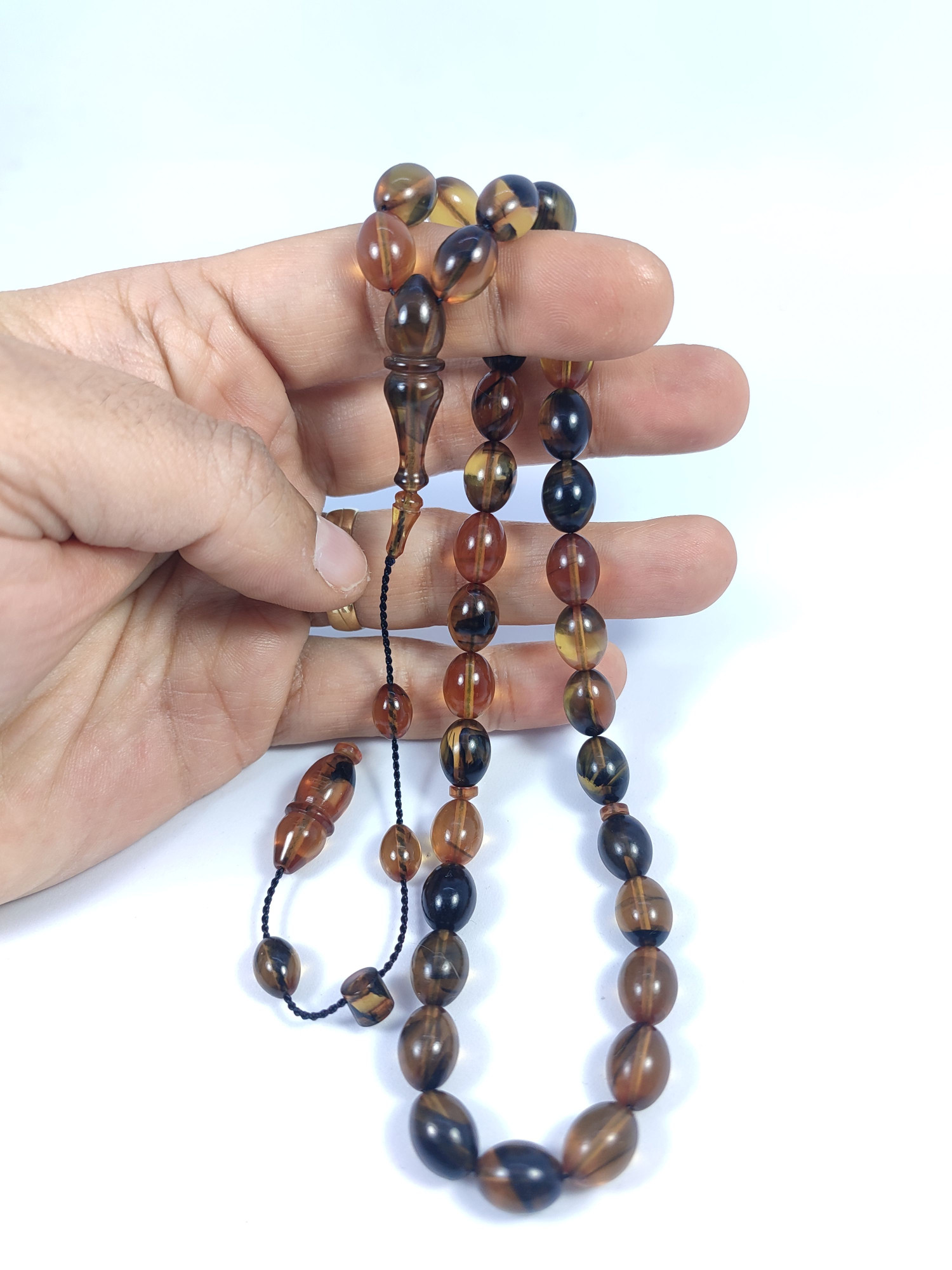 Muhammed Tacir Usta Eseri Objeden Eski Sıkma Kehribar Sertifikalı 9731 küçük resim 5