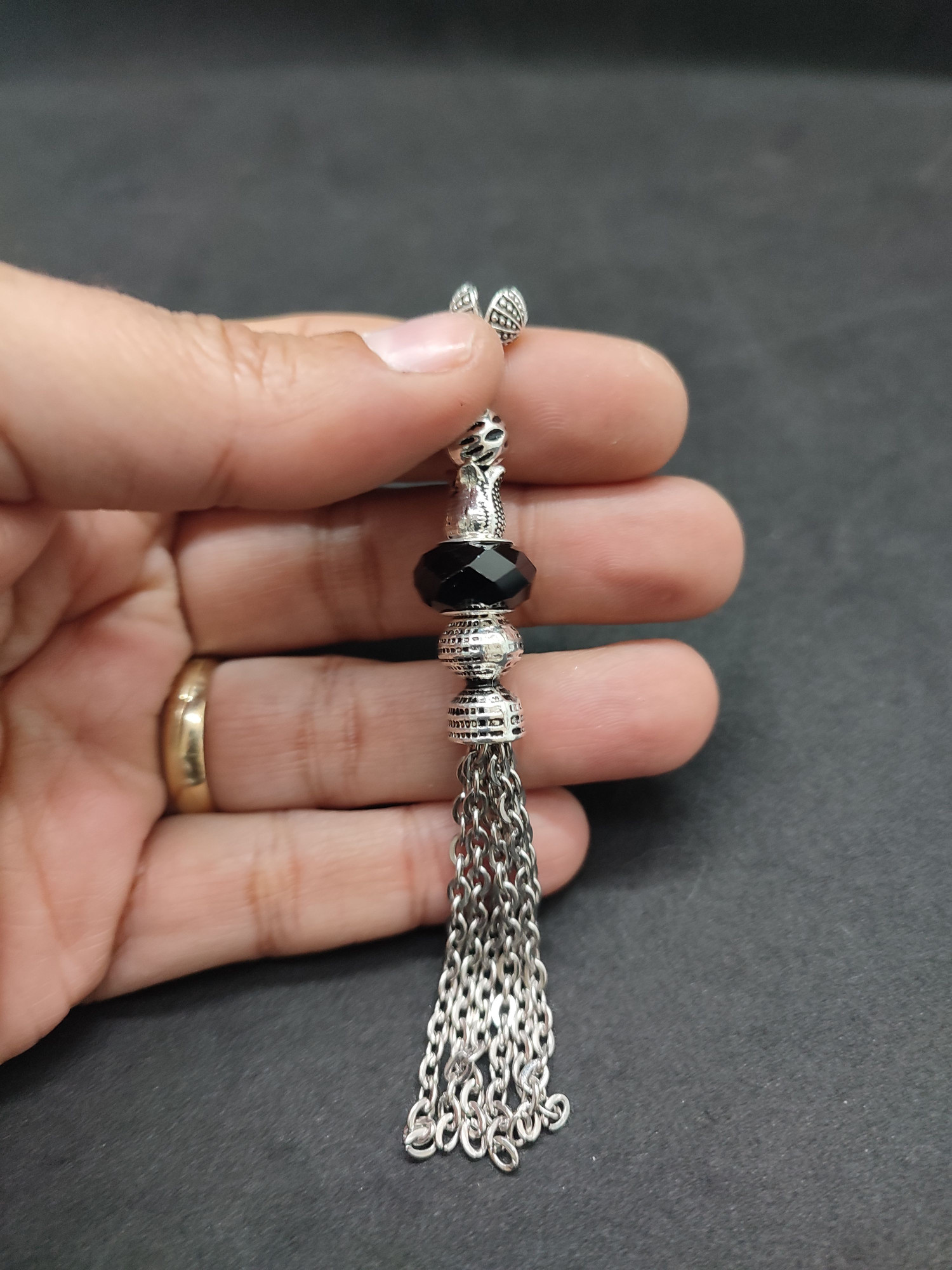 475 Ayar Gümüş Tesbih Püskülü 1074 küçük resim 2