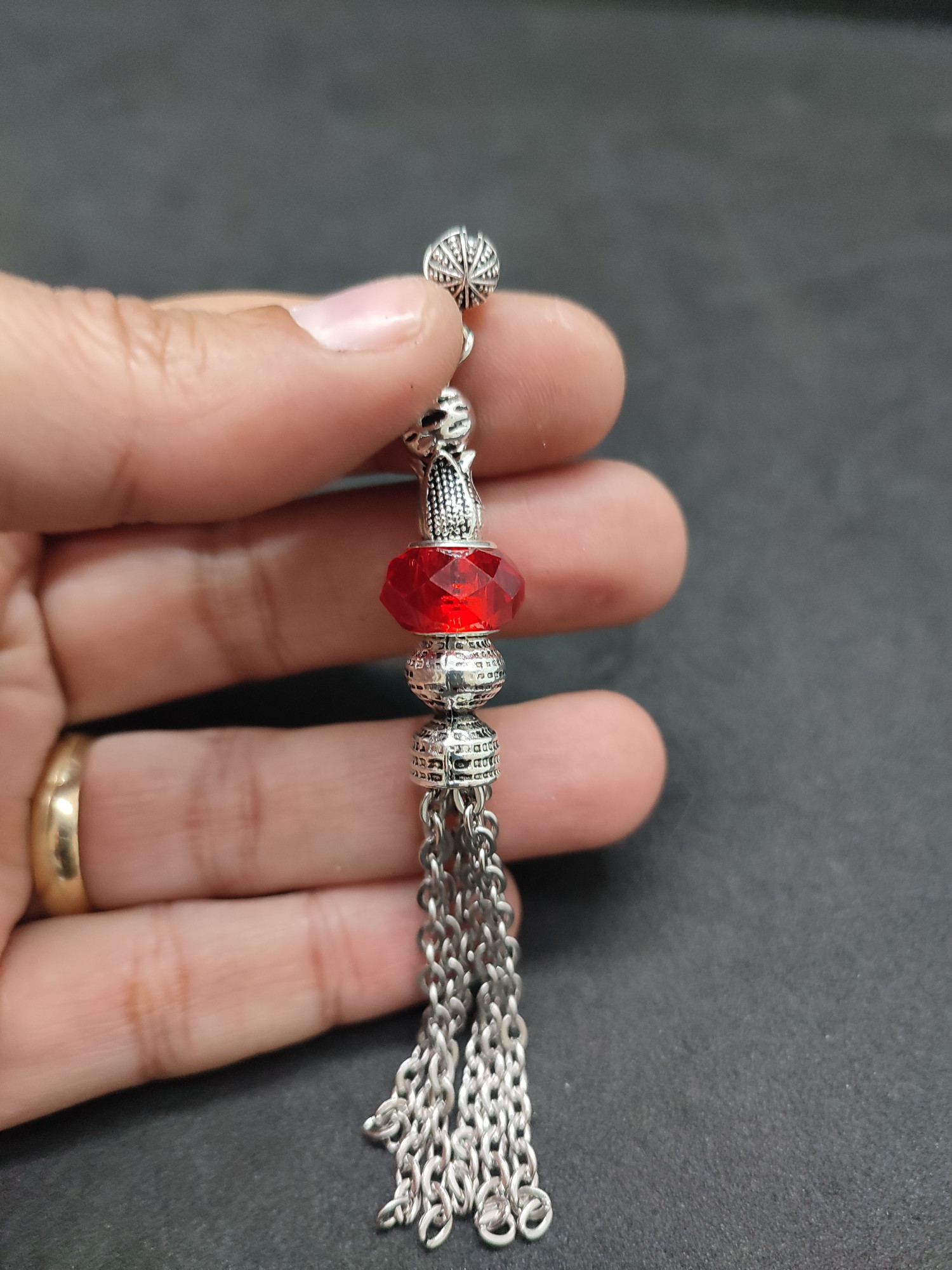 475 Ayar Gümüş Tesbih Püskülü 1076 küçük resim 2