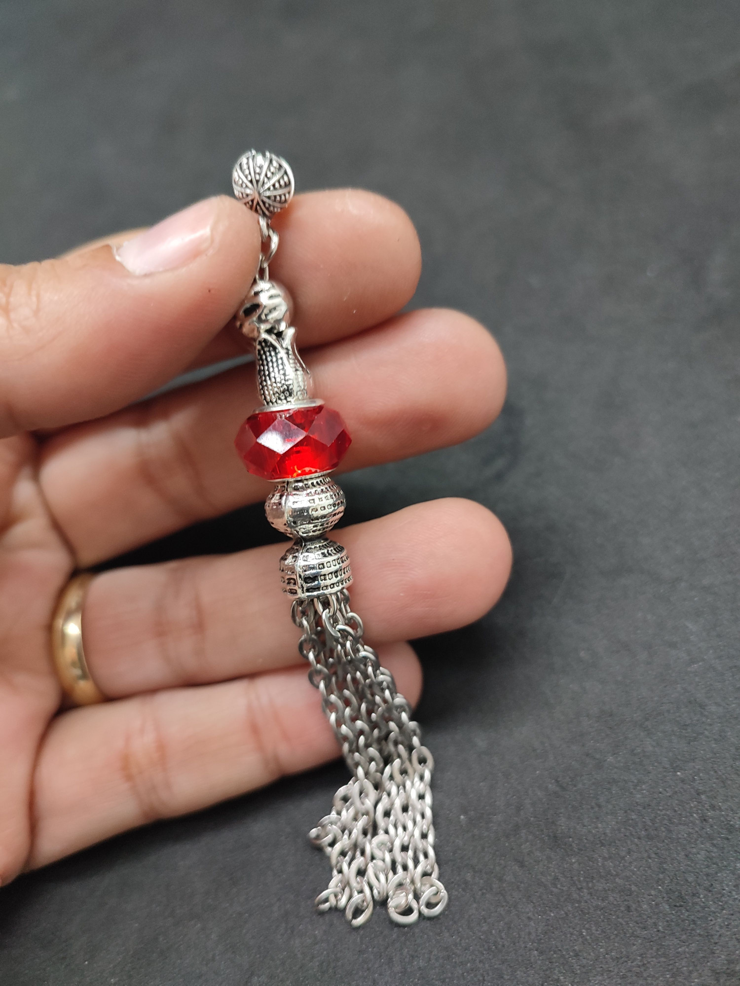 475 Ayar Gümüş Tesbih Püskülü 1076 küçük resim 3