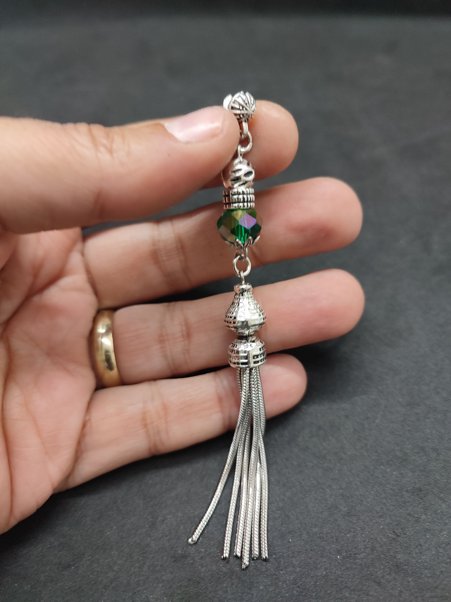 475 Ayar Gümüş Tesbih Püskülü 1078 küçük resim 2