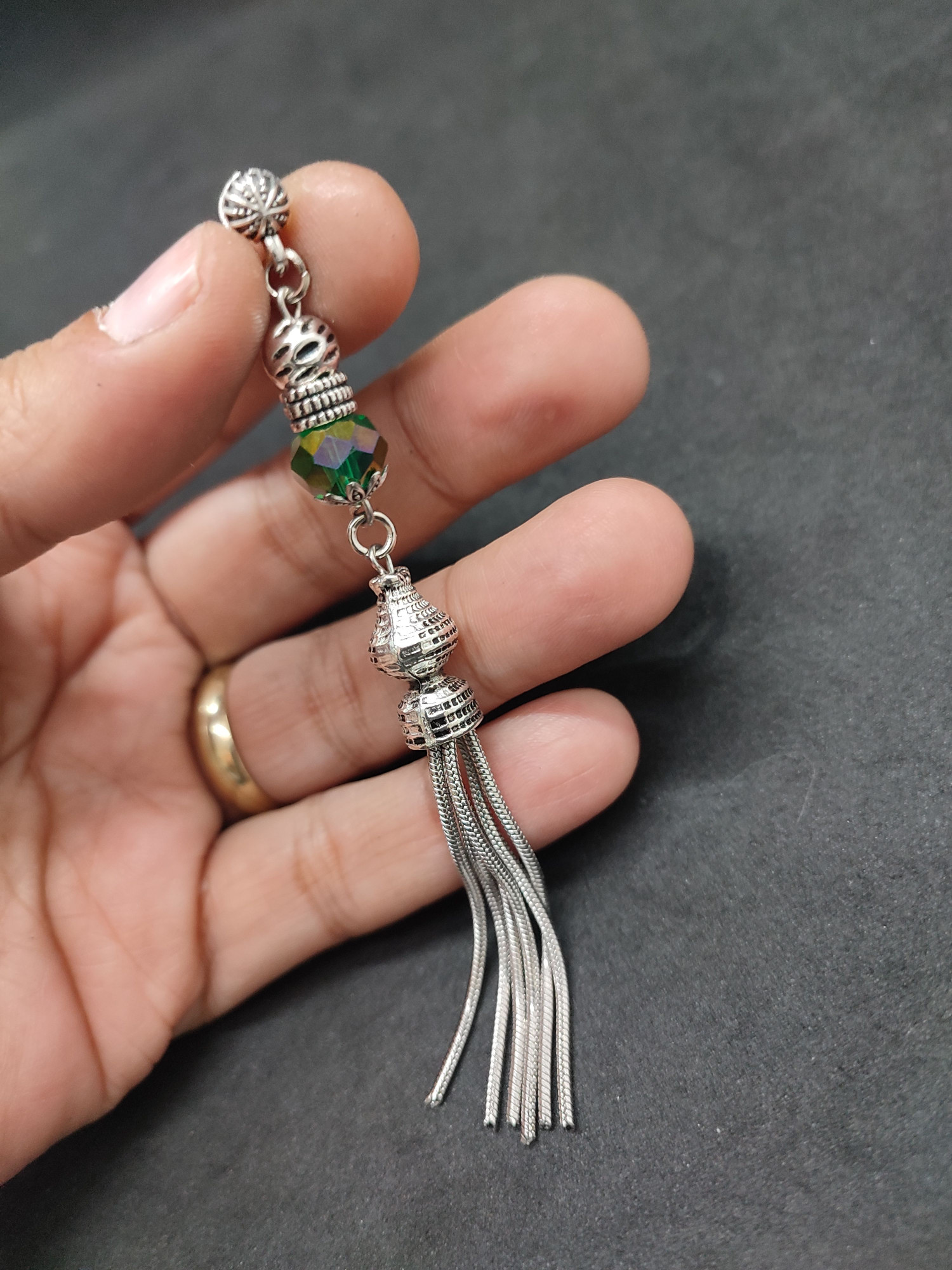 475 Ayar Gümüş Tesbih Püskülü 1078 küçük resim 3