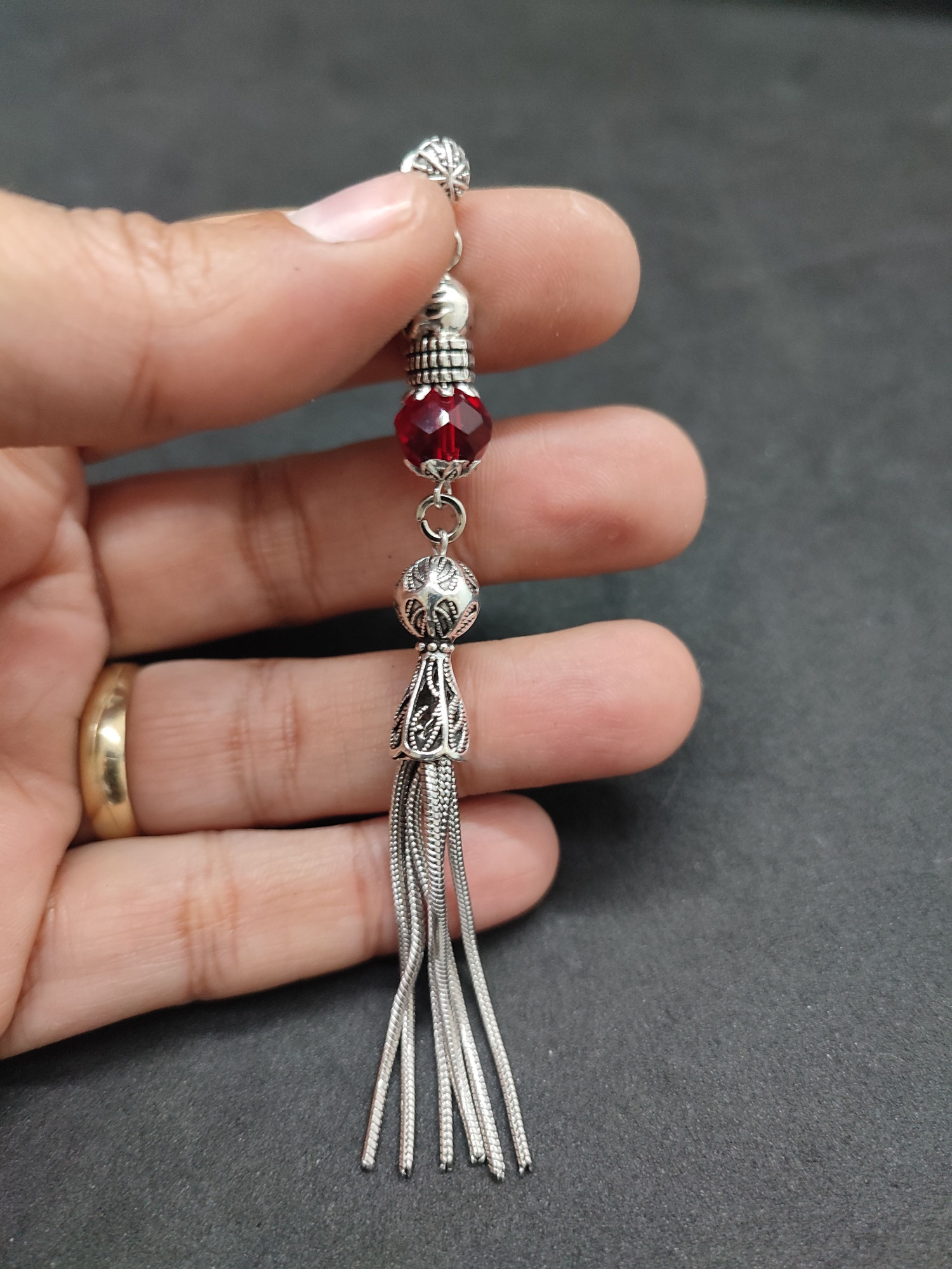 475 Ayar Gümüş Tesbih Püskülü 1079 küçük resim 2