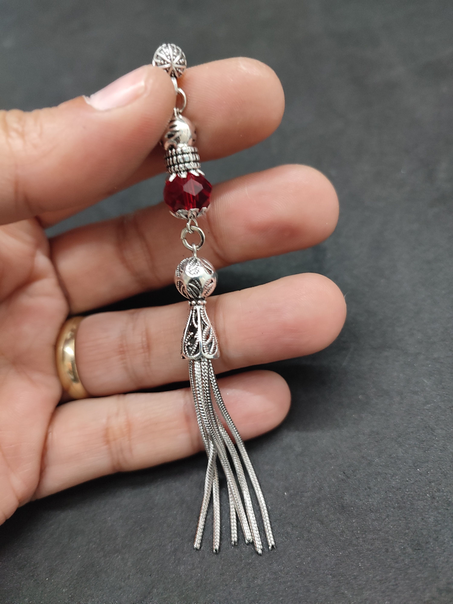 475 Ayar Gümüş Tesbih Püskülü 1079 küçük resim 3