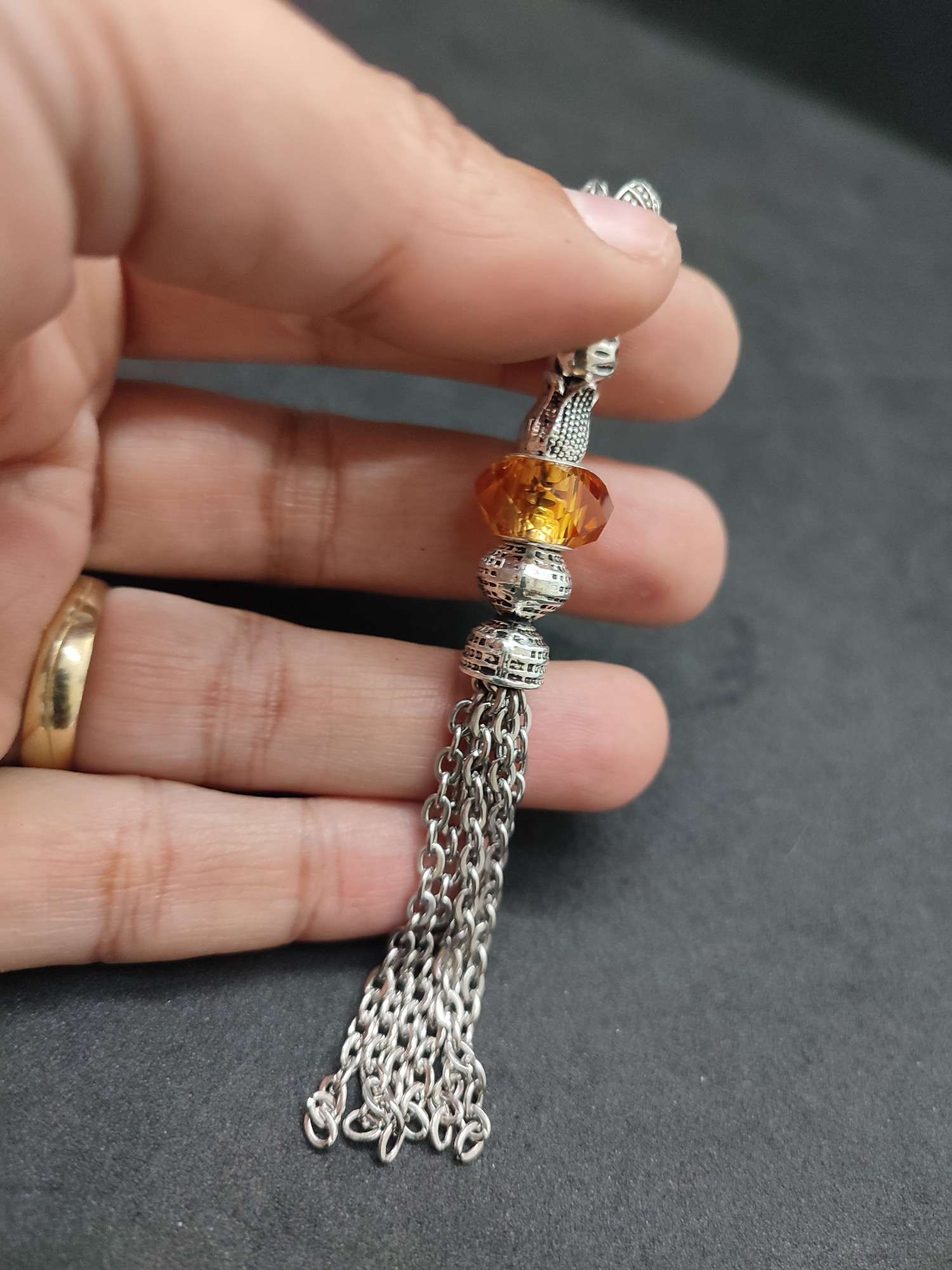 475 Ayar Gümüş Tesbih Püskülü 1080 küçük resim 2