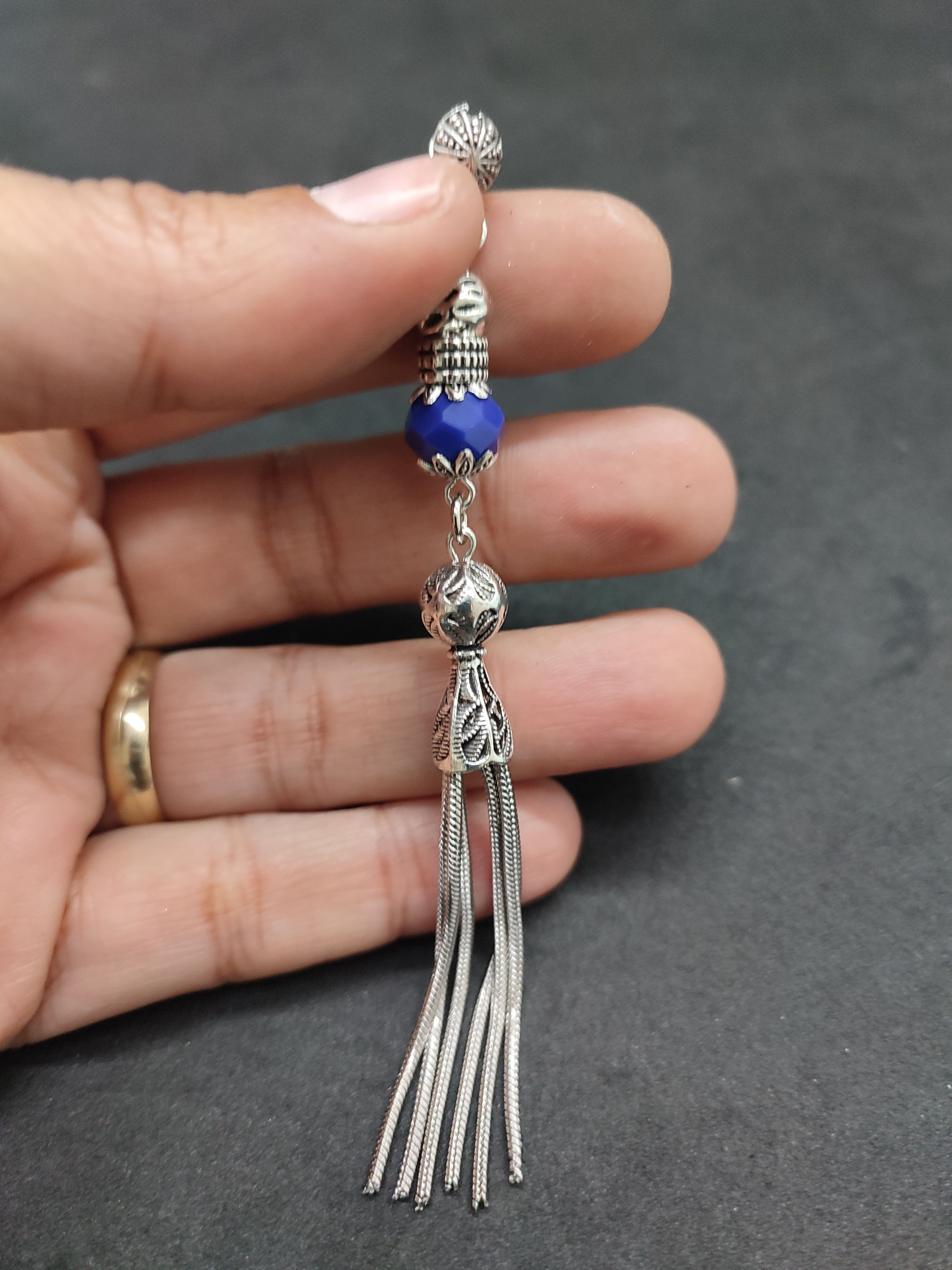 475 Ayar Gümüş Tesbih Püskülü 1081 küçük resim 2