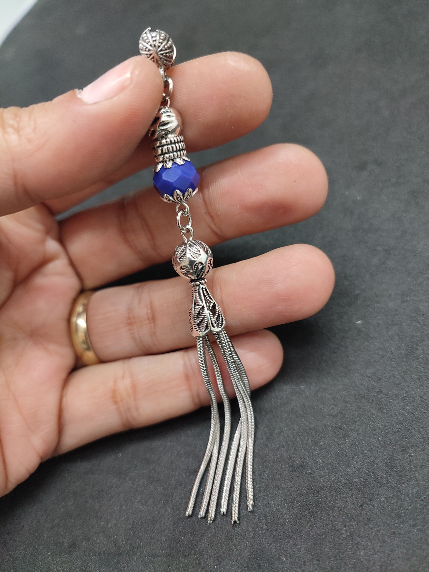 475 Ayar Gümüş Tesbih Püskülü 1081 küçük resim 3