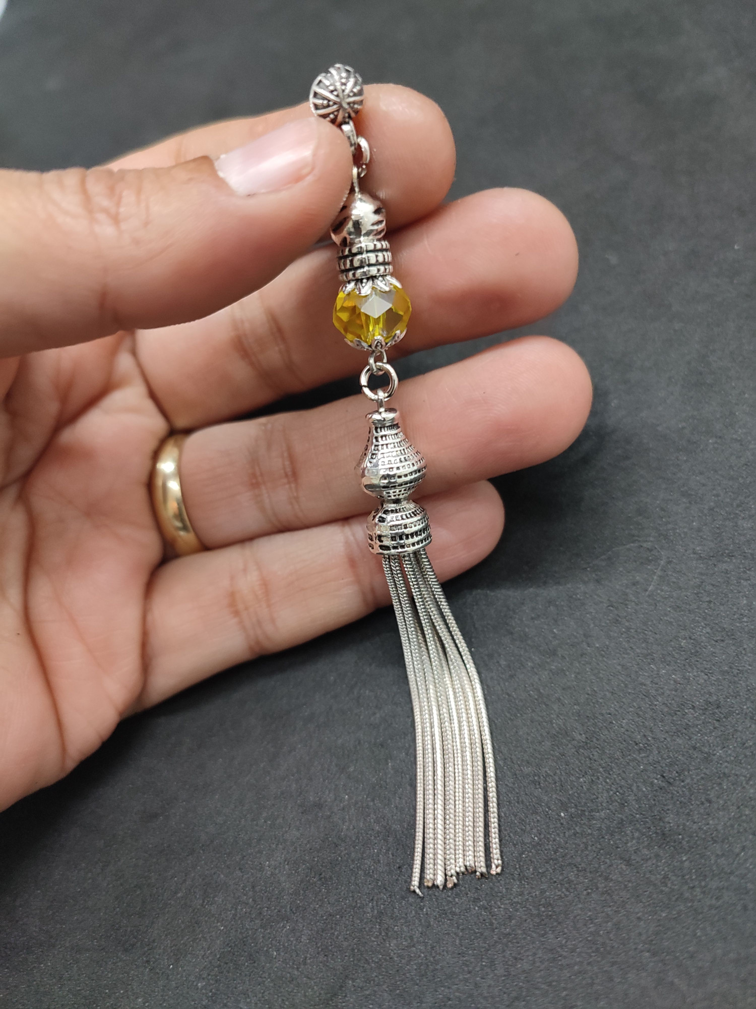 475 Ayar Gümüş Tesbih Püskülü 1082 küçük resim 3